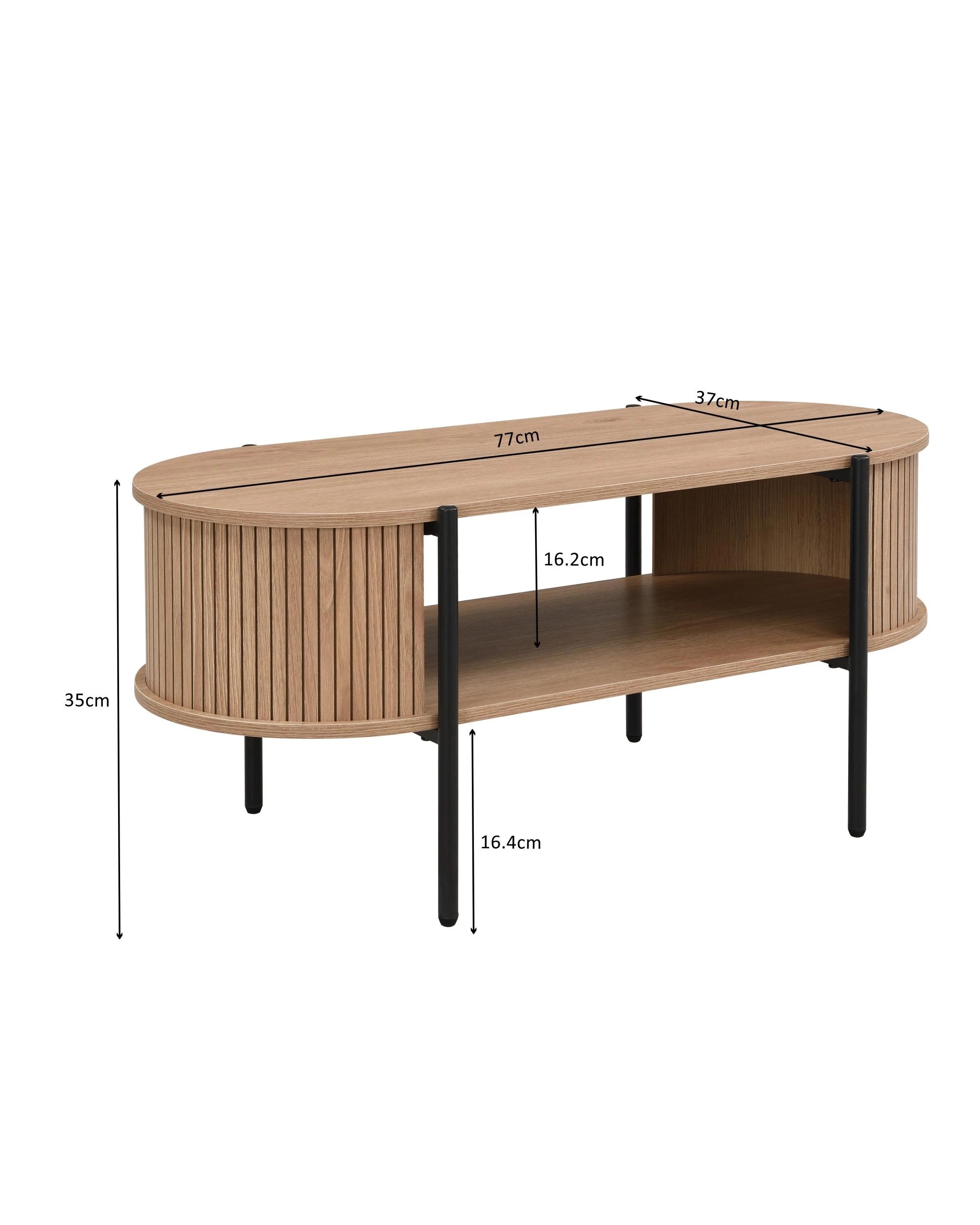 10 Kodu Coffee Table Oval Oak - Black, 10 of 10