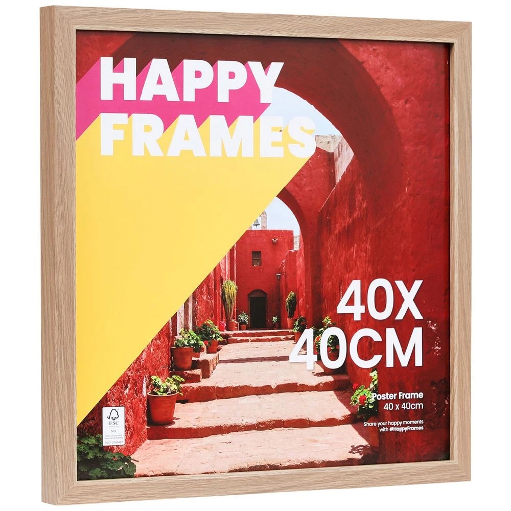 2 Happy Frames 40 x 40CM Poster Frame Oak, 2 of 3