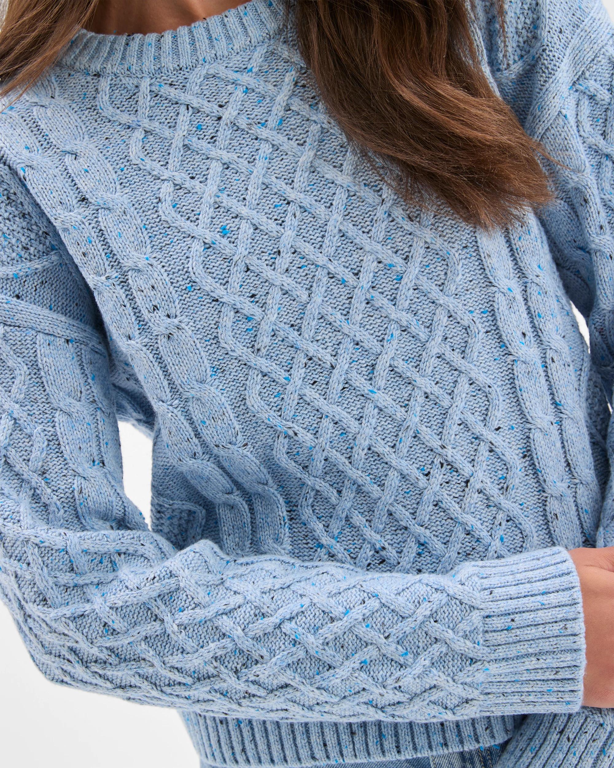 4 Target Petites Petites Australian Cotton Blend Nepped Cable Knit Sweater CORN FLOUR, 4 of 7