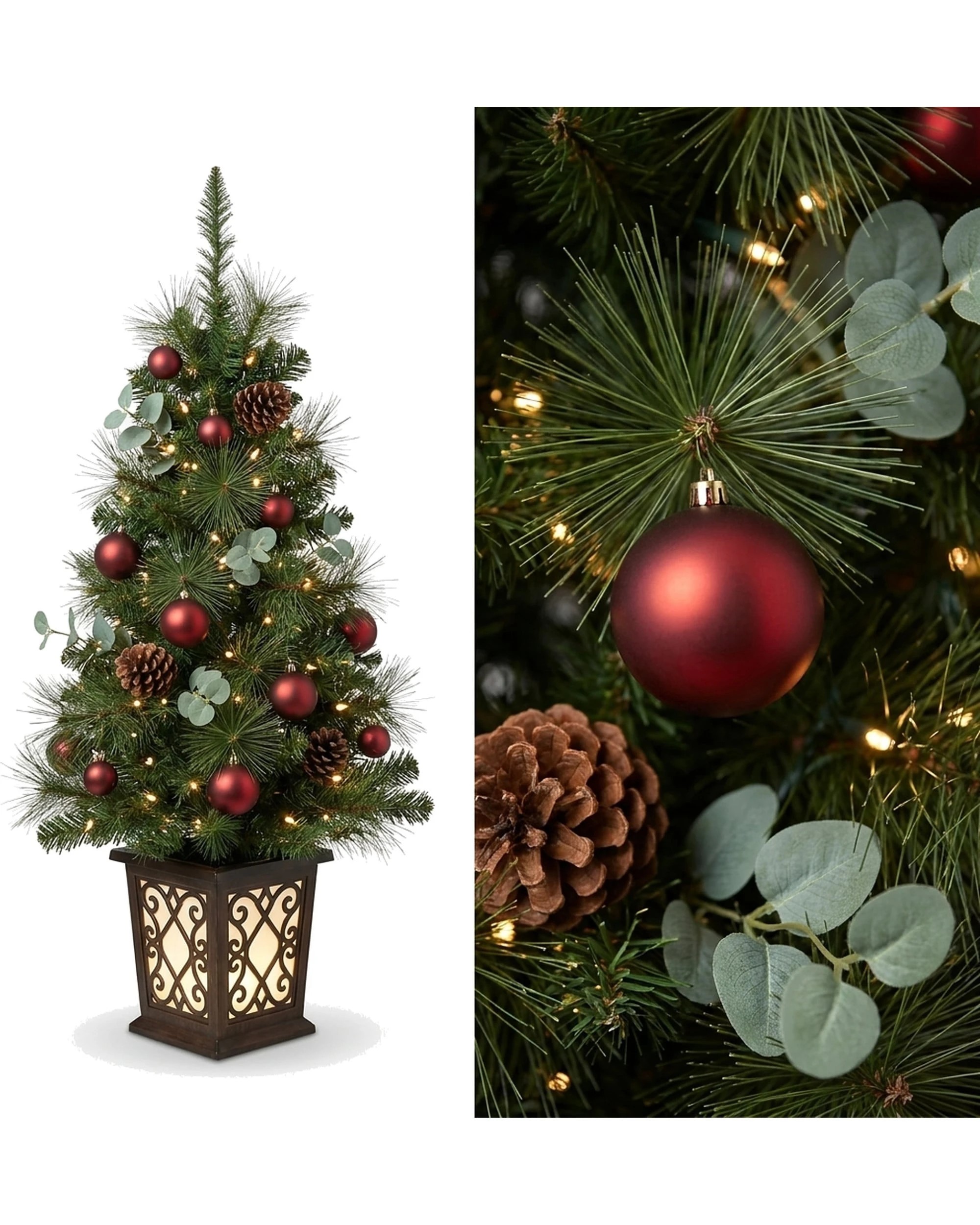 8 Christabelle 1.2m 4ft Sable Fir Potted Christmas Tree Pre Lit Multi Function LED Artificial Indoor Xmas Decor Home, 8 of 10