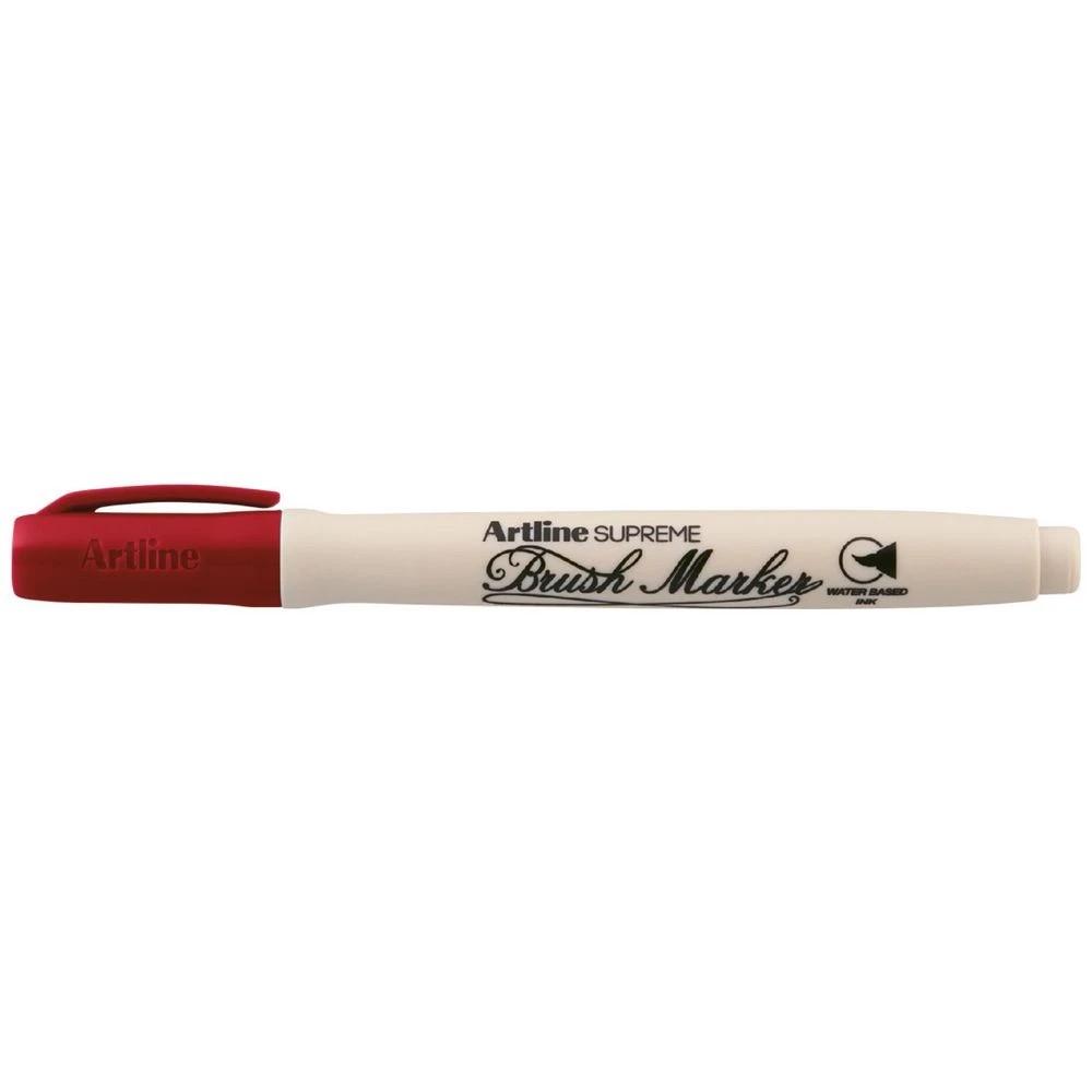 1 Artline Supreme Brush Marker Dark Red, 1 of 2