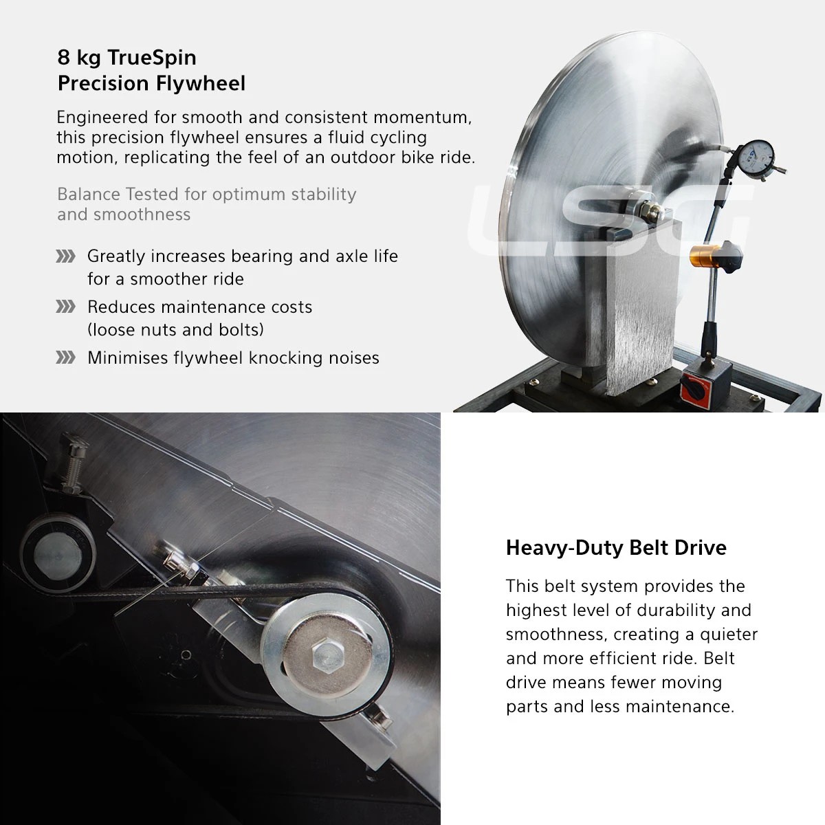 5 LSG SPG-230 Magnetic Spin Bike - Black, 5 of 10