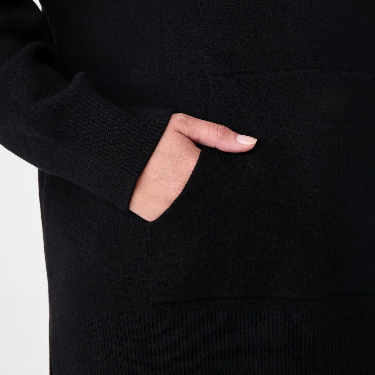 6 Compact Knit Hoodie Black, 6 of 8