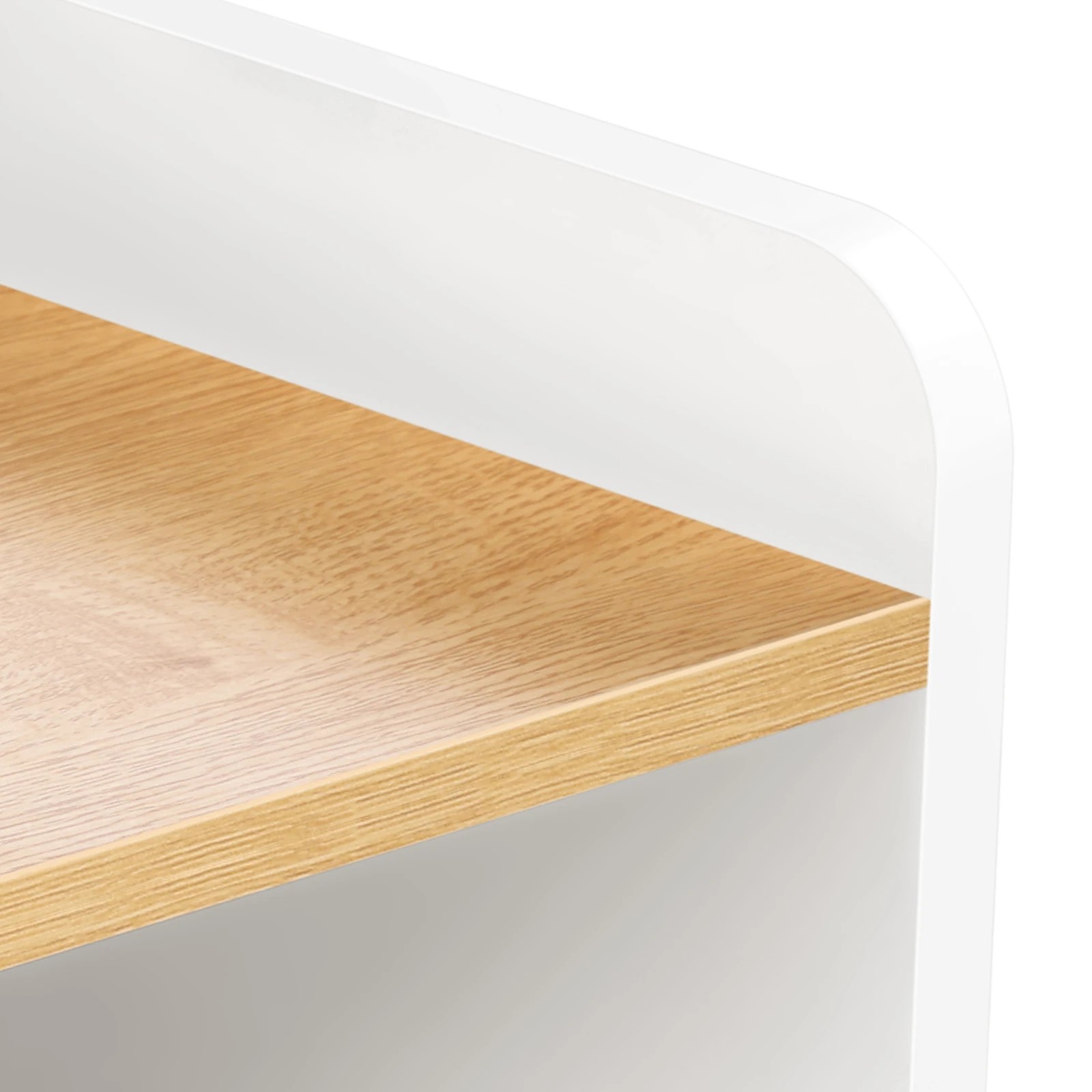 7 Alfordson 2x Bedside Table 1 Drawer Nightstand Side Storage Shelf - Wood White, 7 of 10