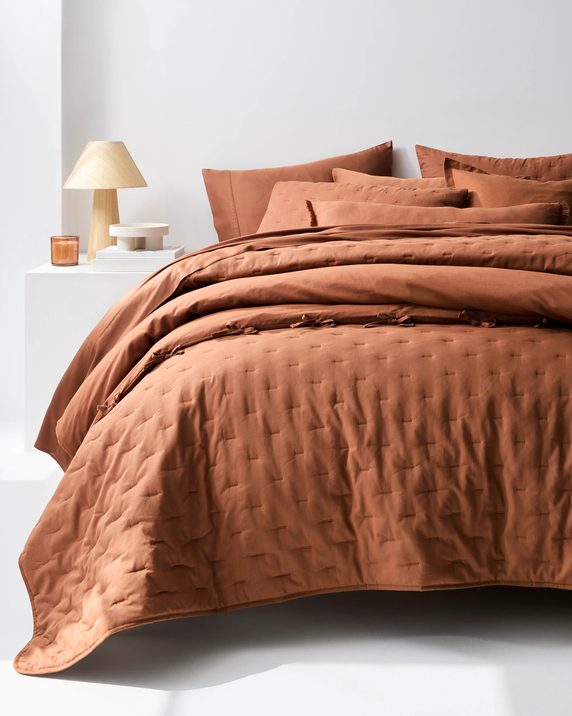 Target Laynie Linen/Cotton Coverlet Set - King Bed - Brown - Kmart