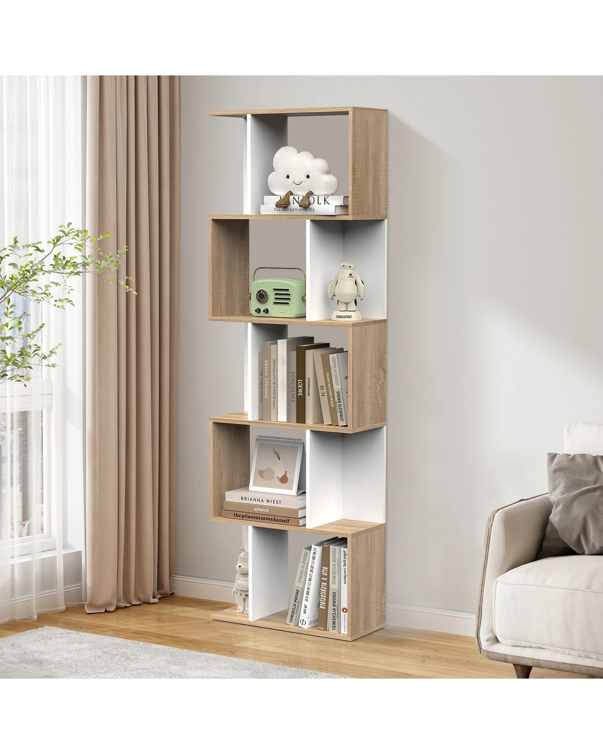 3 Advwin 5-Tier Cube Bookshelf Storage Bookcase Display Shelf, 3 of 8