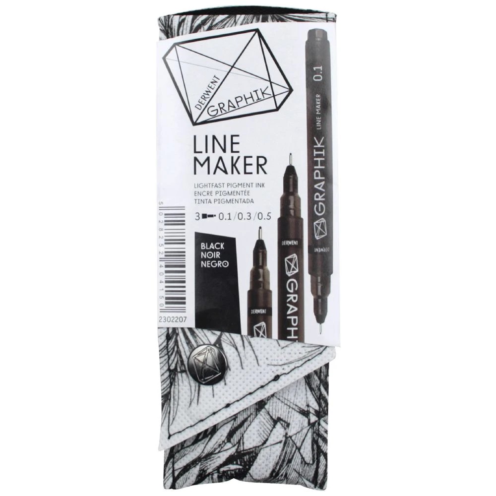 1 Derwent Graphik Line Maker Black 3 Pack, 1 of 1
