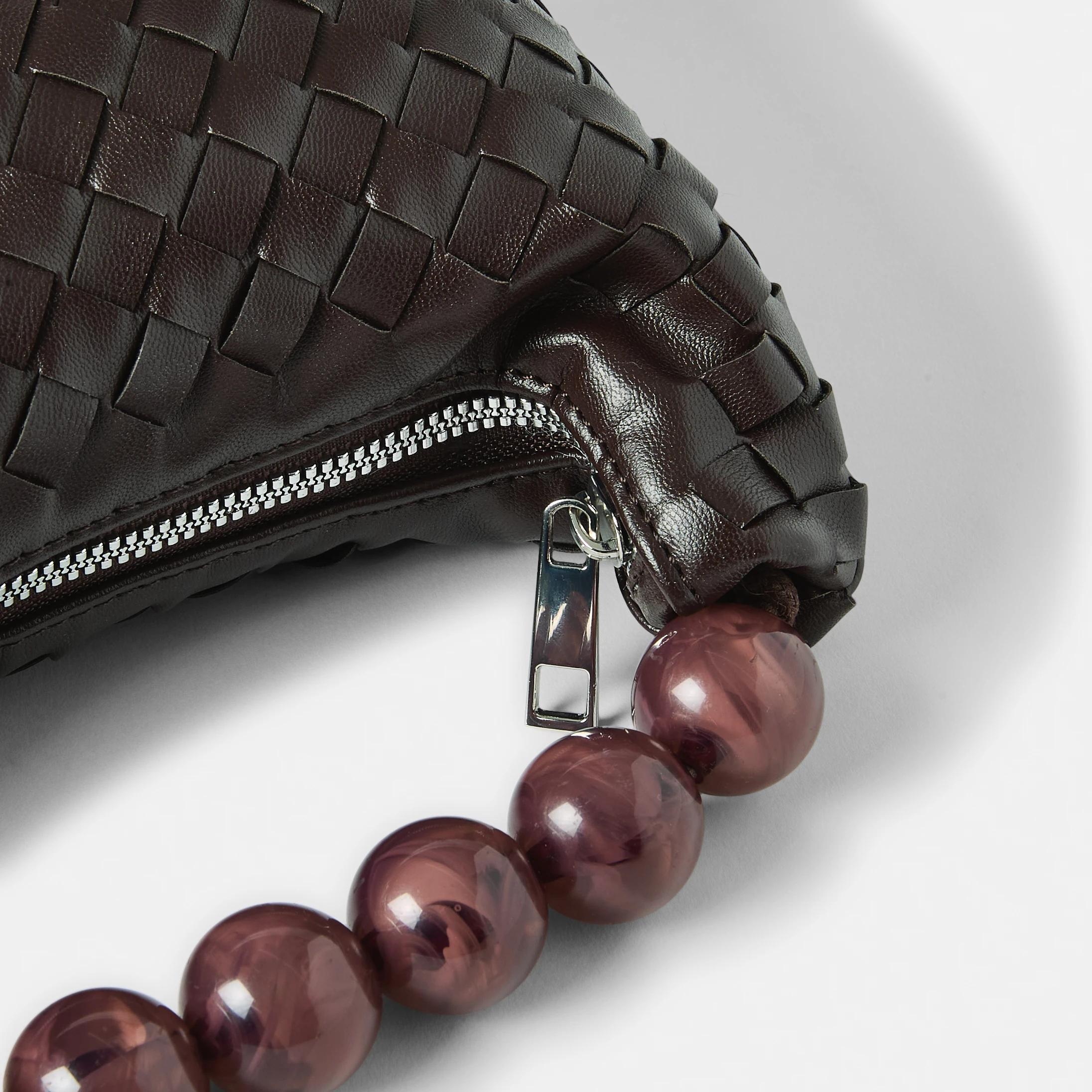 4 Beaded Handle Clutch Choc Plum, 4 of 7