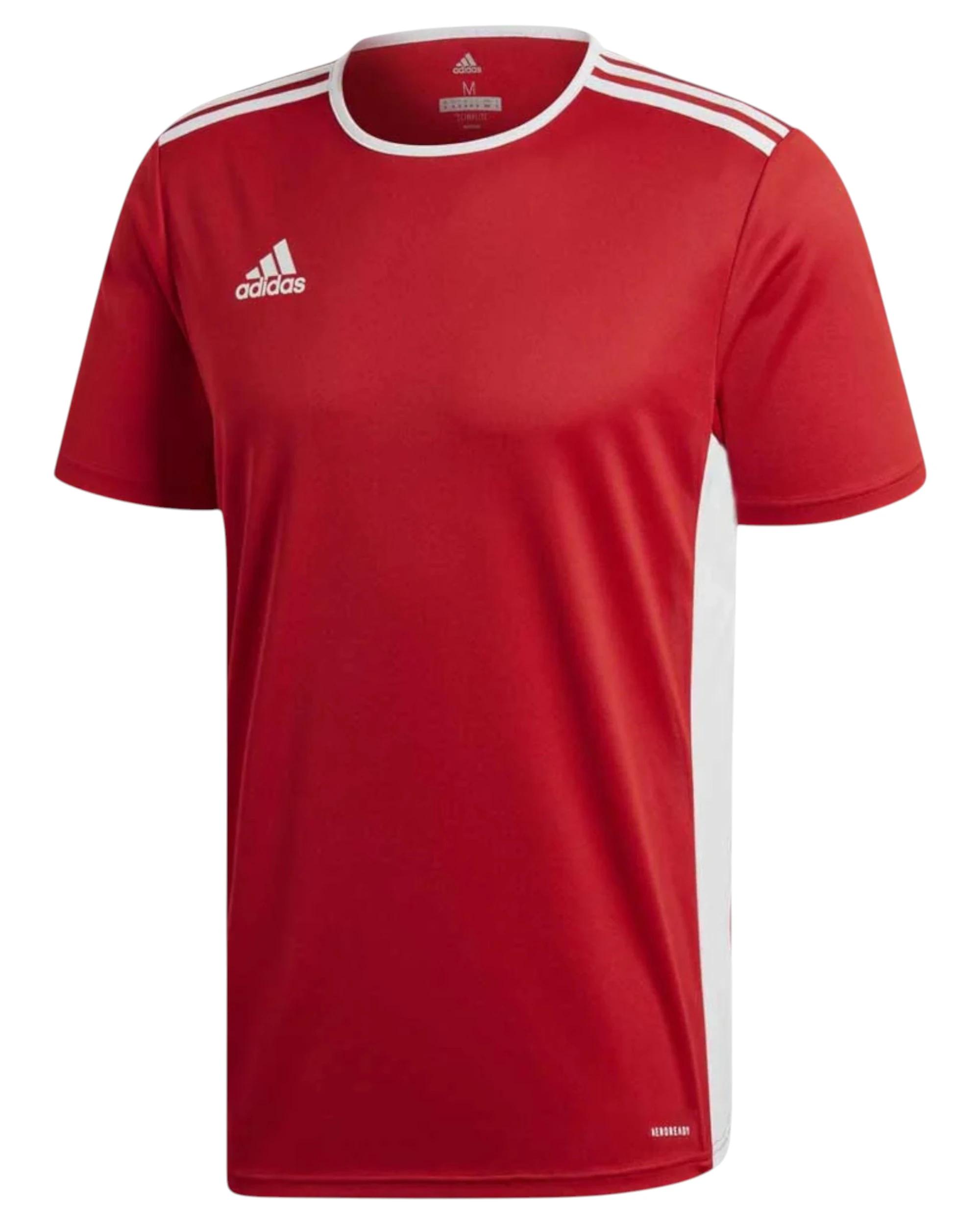 1 Adidas 2 Pack Mens Entrada 18 Football T-Shirt Athletic Soccer Jersey RED/WHITE, 1 of 5