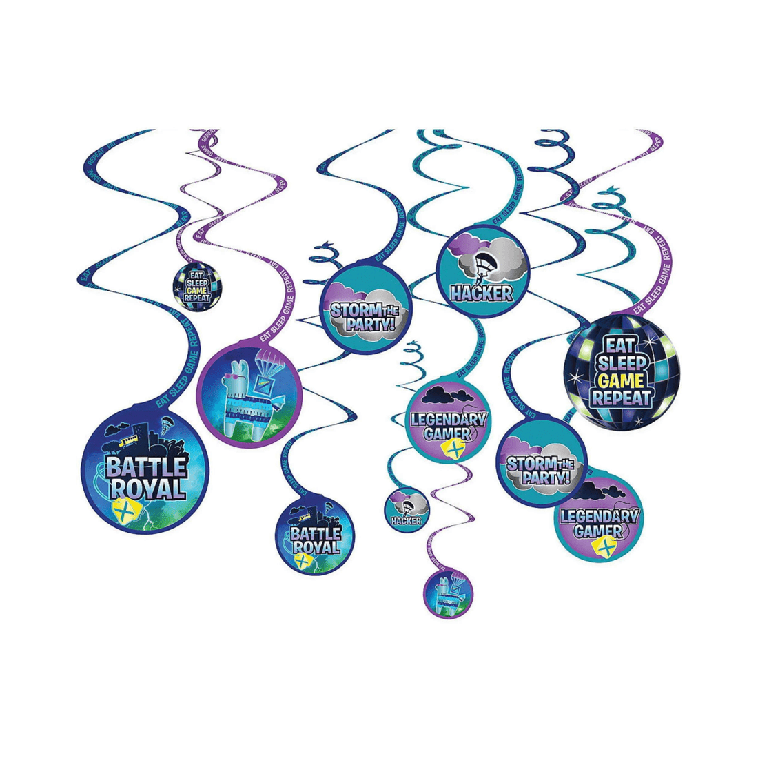 1 Amscan Battle Royal Swirl Decorations Pack of 12, 1 of 1