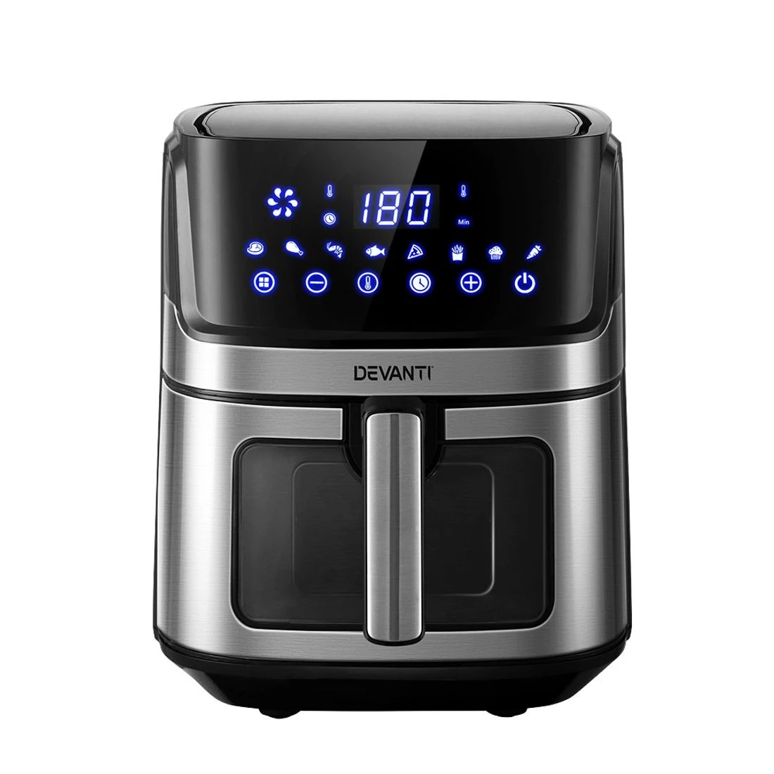 4 Devanti Air Fryer 6.5L LCD Fryers Clear Window - Black, 4 of 7