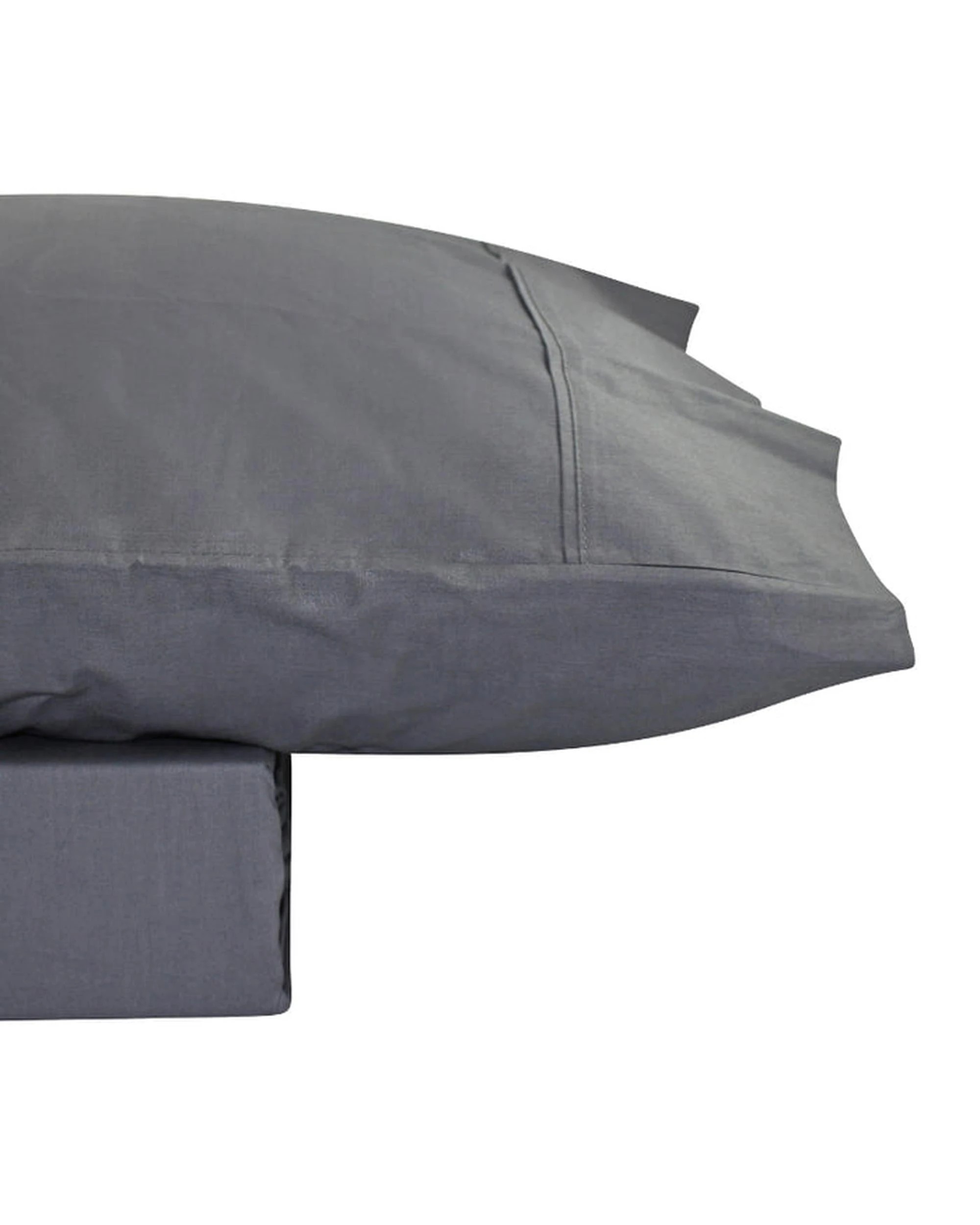 3 Odyysey Living Breathe 100% Cotton Sheet Sets - King Single Bed - Charcoal, 3 of 3