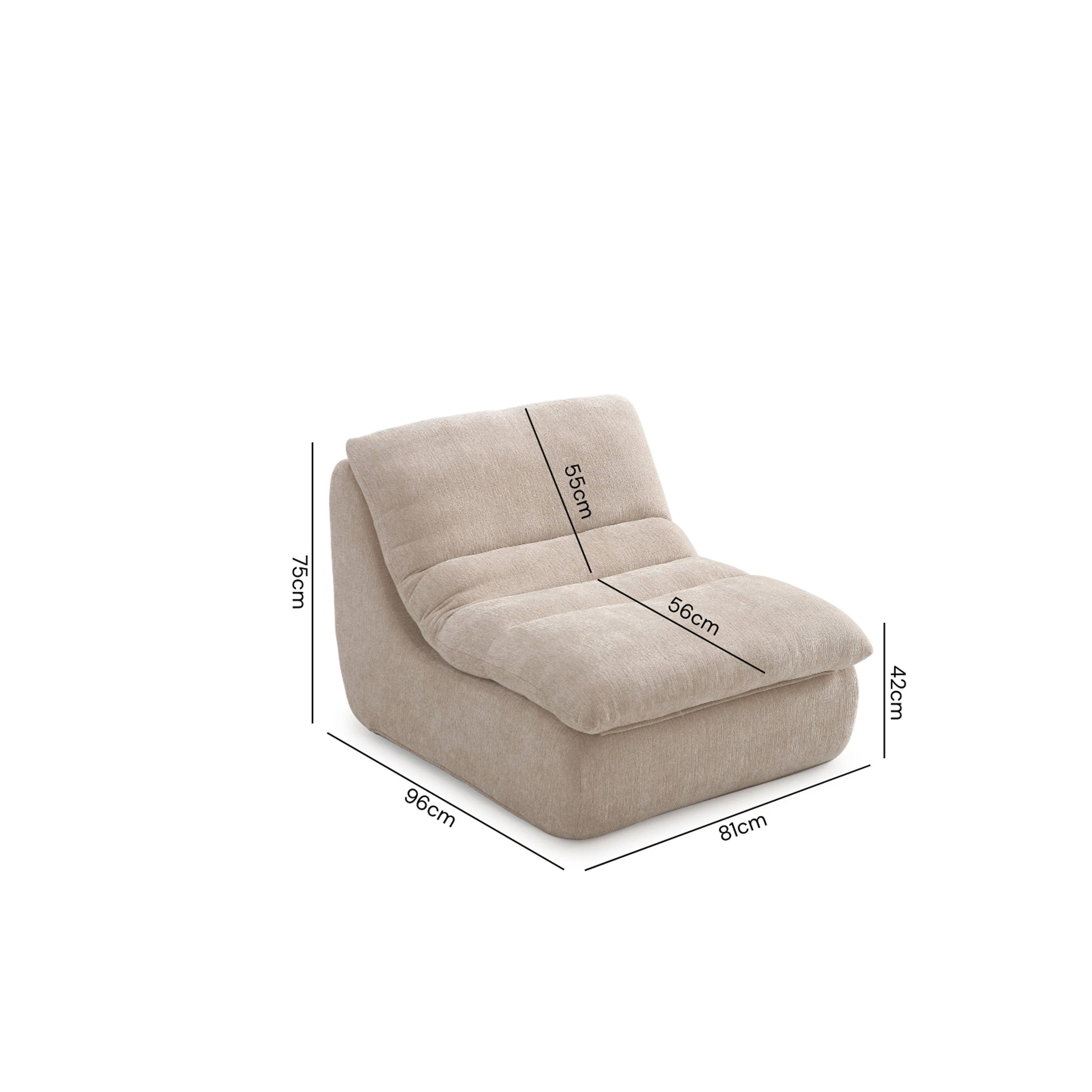 6 Zzz Atelier Capri Armless Floor Lounge Chair - Green, 6 of 7