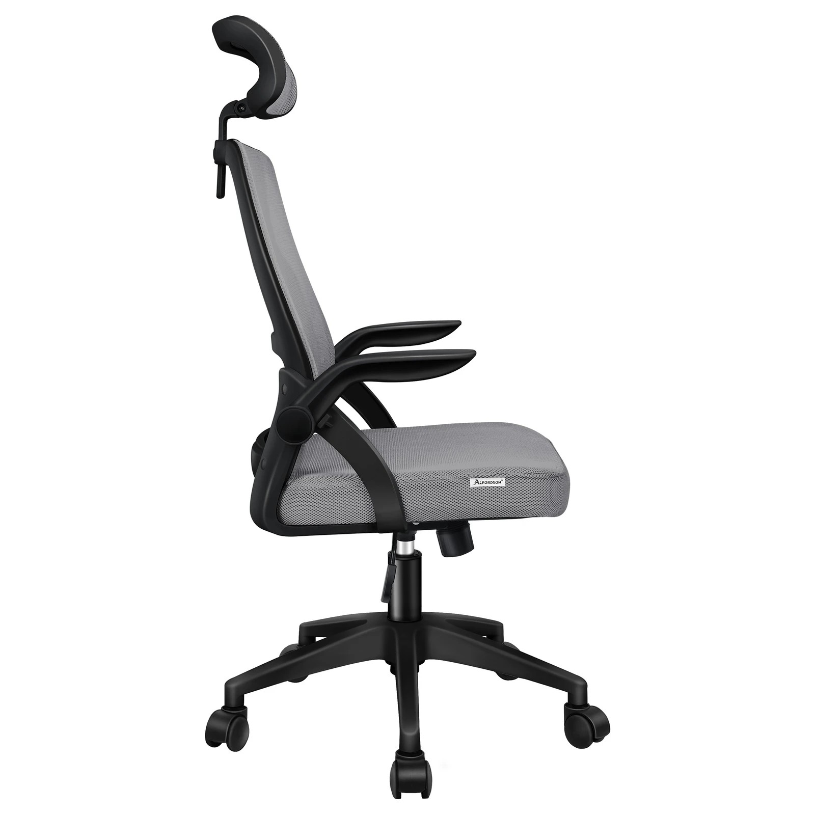 4 Alfordson Mesh Office Chair Executive Seat Tilt Fabric Gaming Racing Computer - Grey, 4 of 9