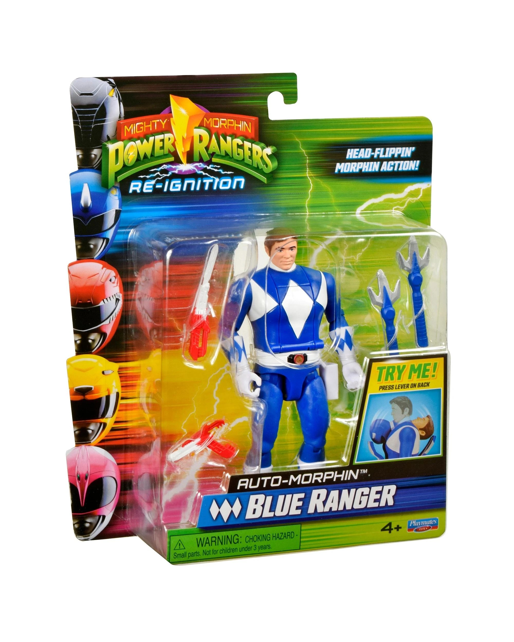 2 Mighty Morphin Power Rangers Re-Ignition Auto-Morphin Blue Ranger Action Figure, 2 of 9