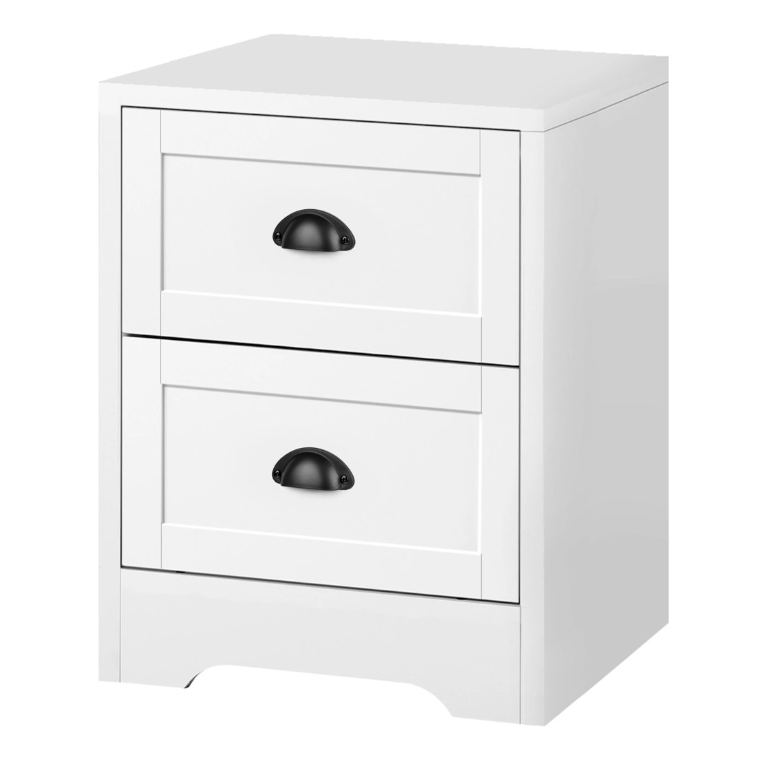 2 Alfordson Bedside Table Hamptons Nightstand Storage Side End Cabinet - White, 2 of 10