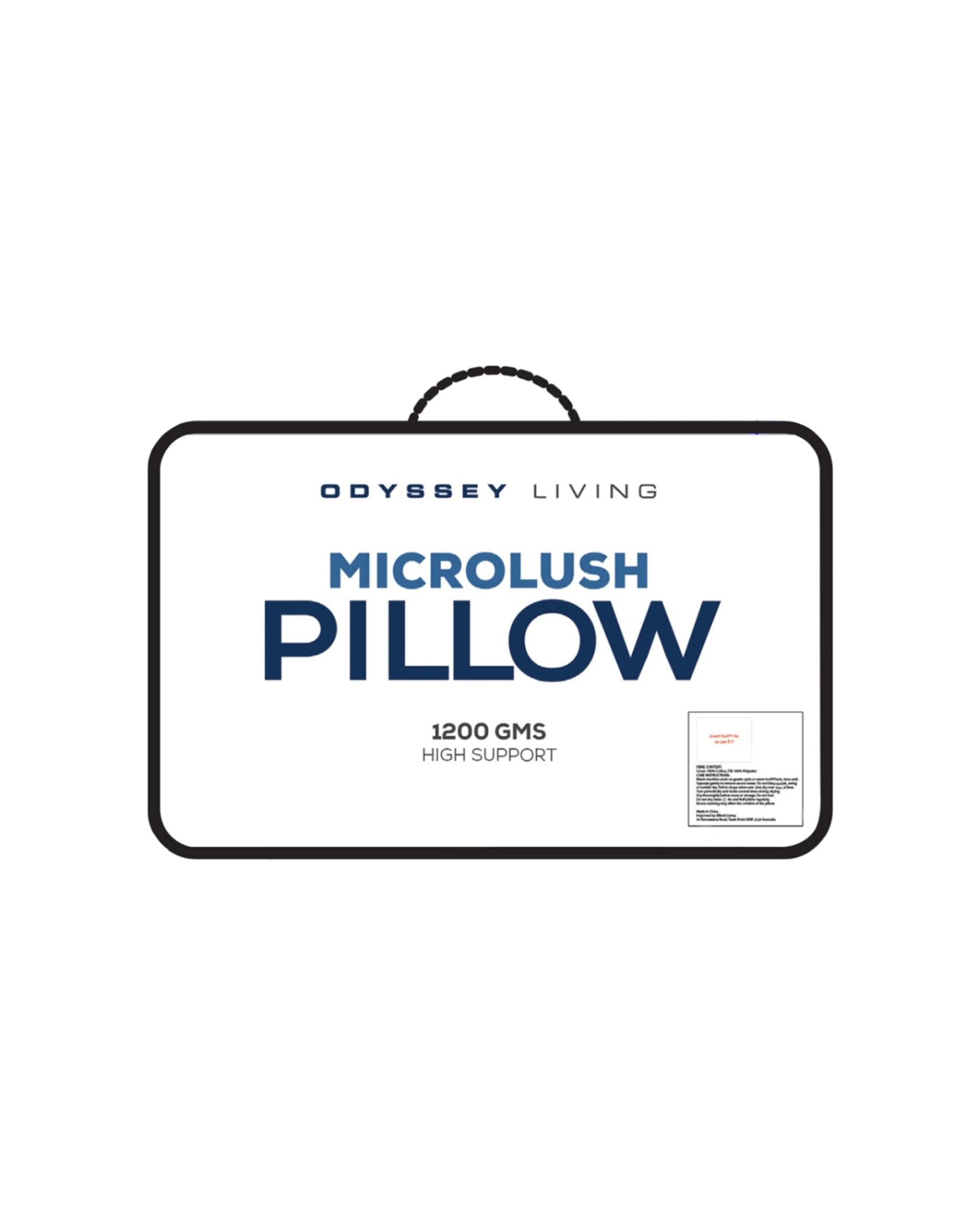 3 Odyssey Living 2PK Microlush Pillow 900gsm Standard High Support - White, 3 of 3