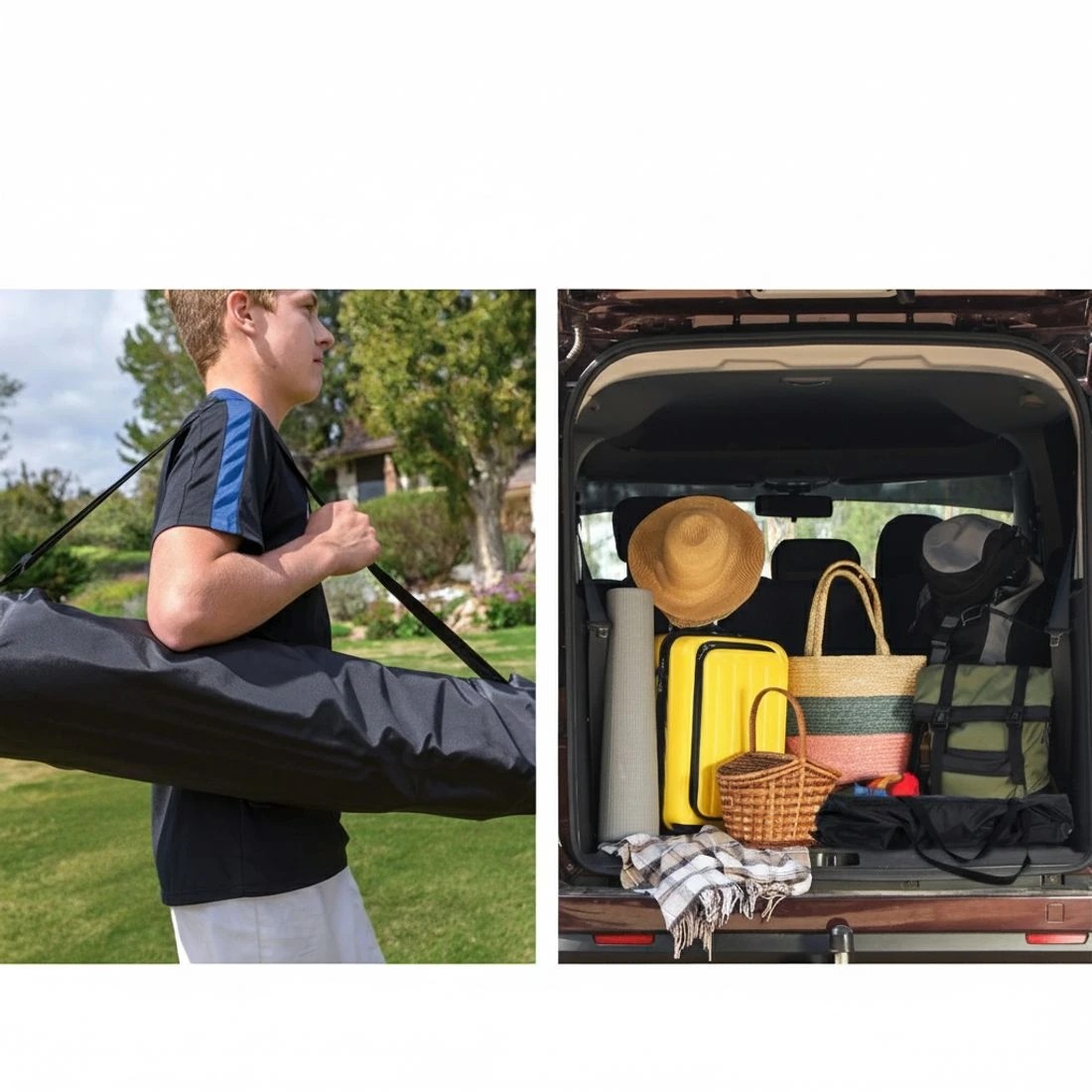 6 Everfit 2.1m Football Soccer Net Portable Goal Net Rebounder Sports Training - Black, 6 of 6