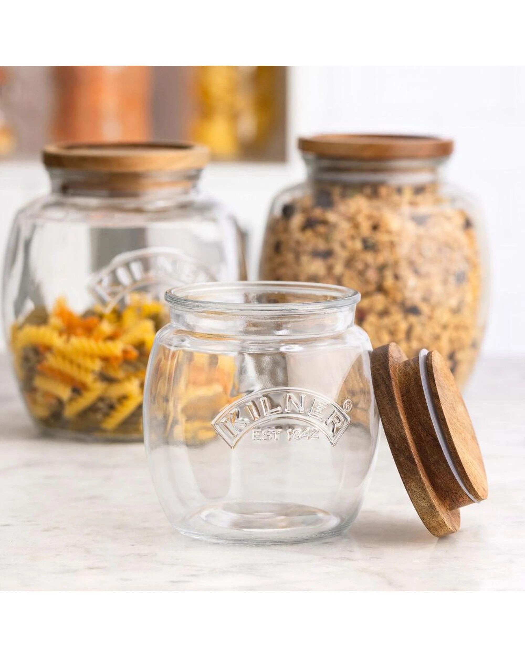 3 Kilner Universal Storage Jar with Acacia Lid 850ml, 3 of 5