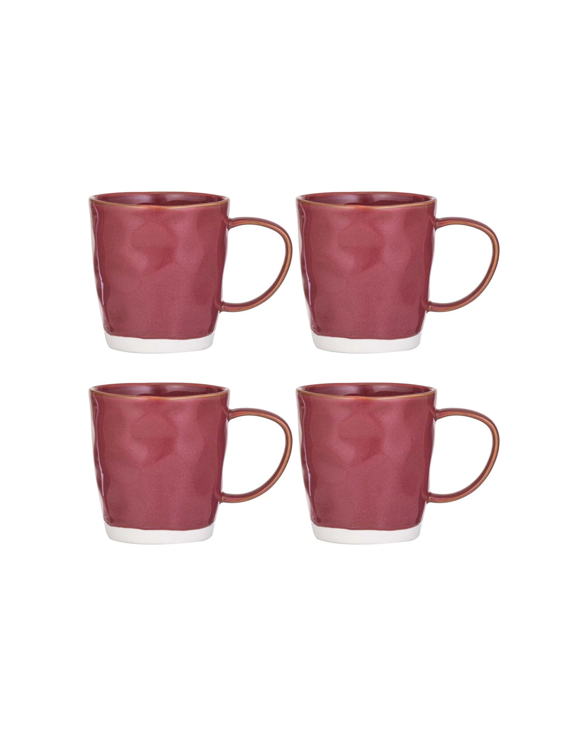 1 Ladelle 4PK Halo Porcelain Mug Set 350ml - Red, 1 of 4
