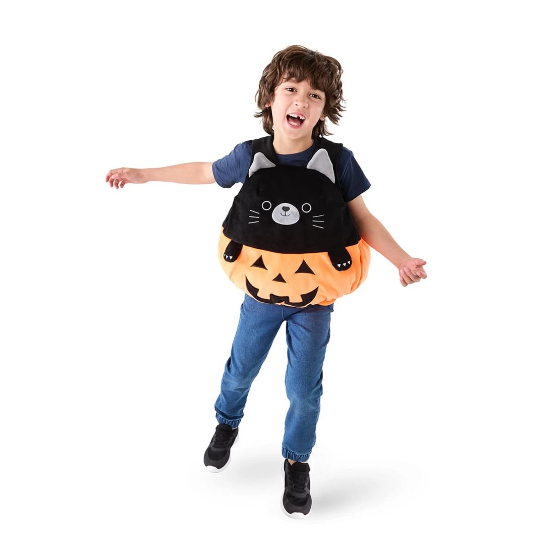 1 Squishy Vest Pumpkin Cat Costume - Ages 4+, 1 of 10