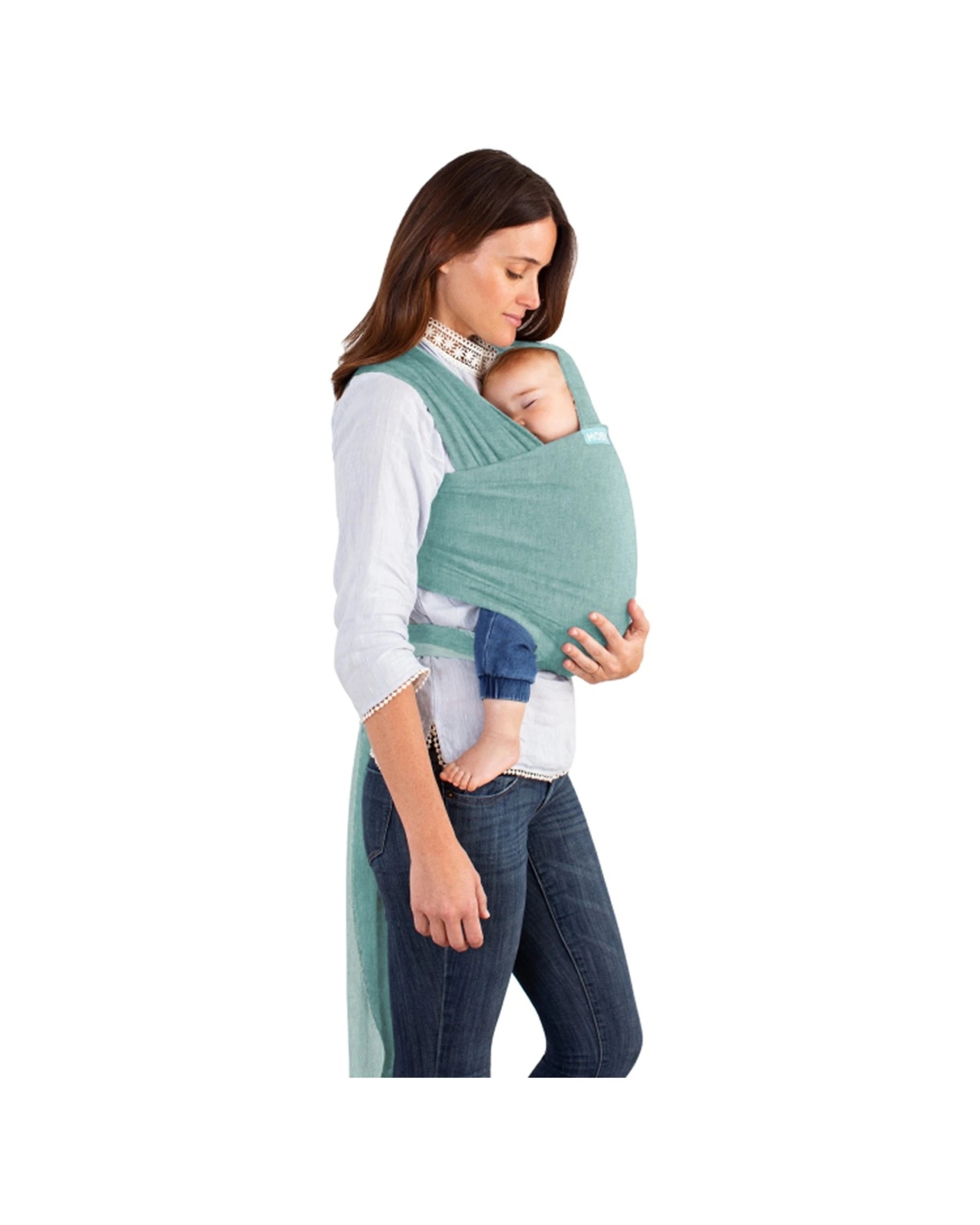 1 Moby Element Wrap Hydro Baby Wrap Carrier Feather-Knit Ultra-Soft Adjustable Breathable - Green, 1 of 4