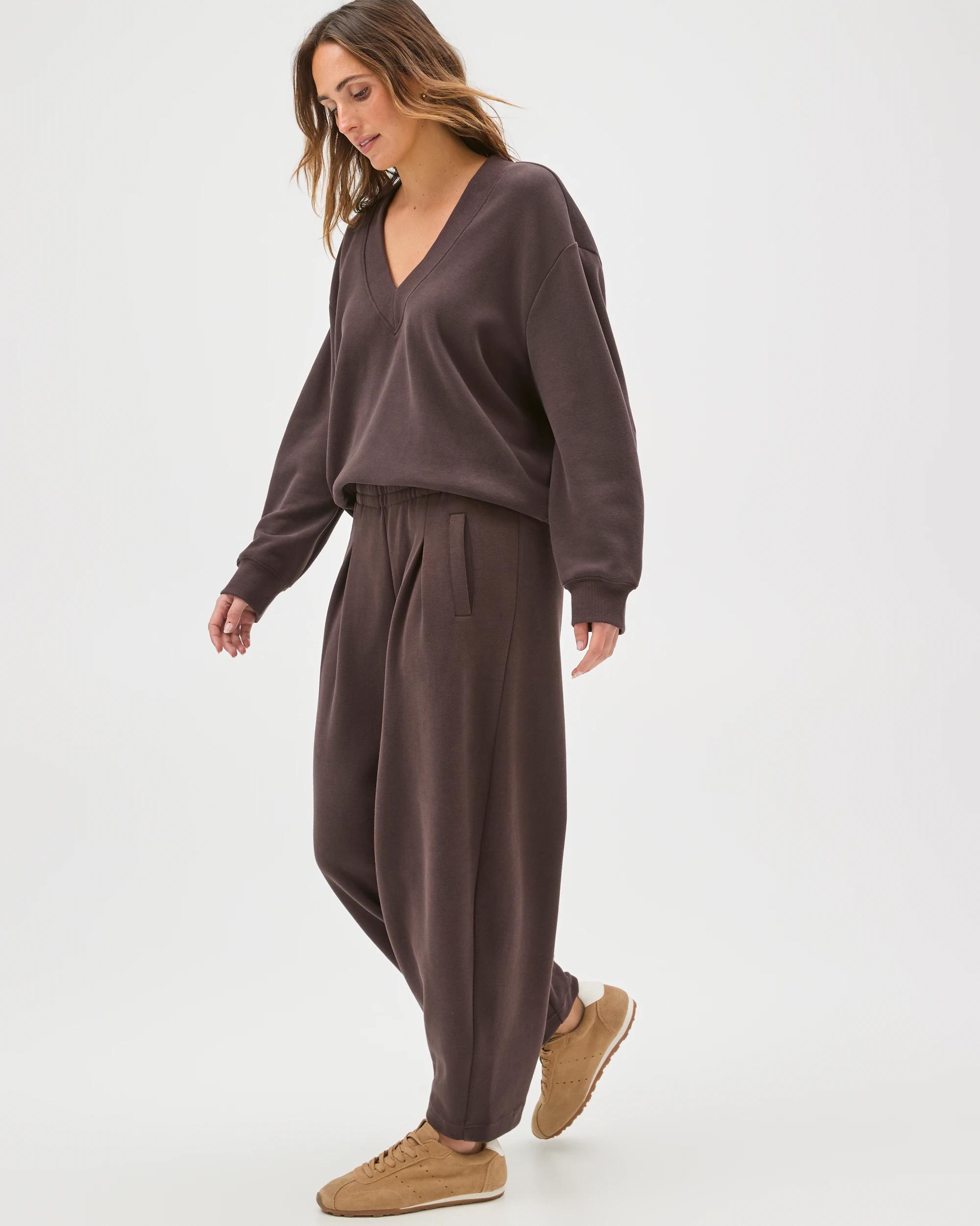 5 Target Active Australian Cotton Blend Sueded Rib Barrel Leg Pants COCOA, 5 of 7