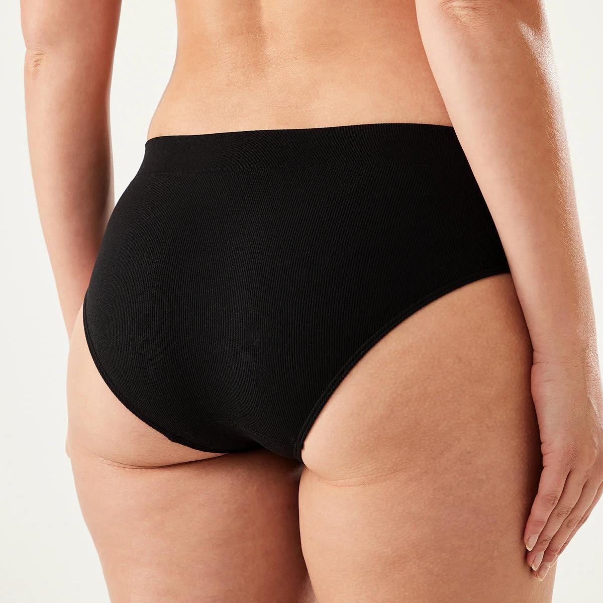 7 3 Pack Ribbed Seamfree Boyleg Briefs BLACK, GREY MARLE, BLACK, 7 of 9