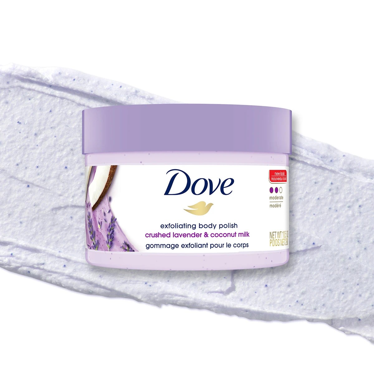 1 Dove Exfoliating Body Polish 298g - Crushed Lavender & Coconut Milk, 1 of 2
