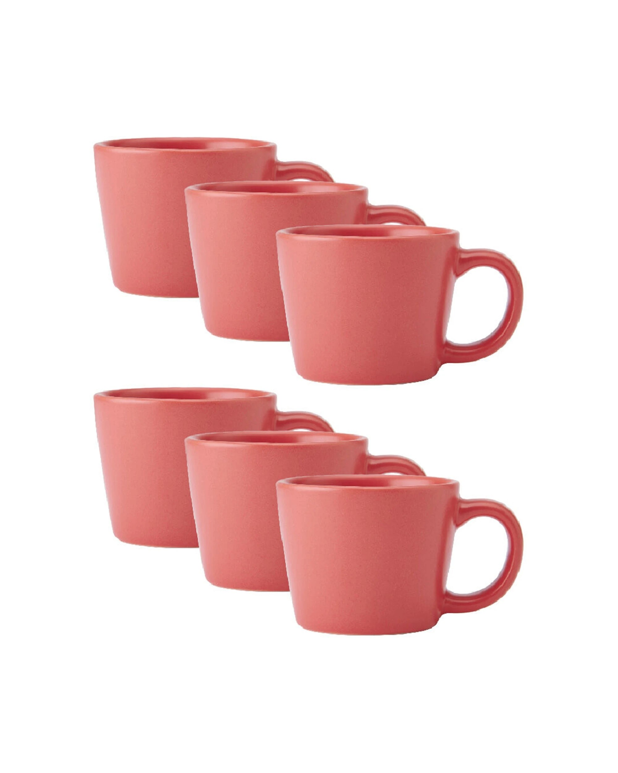 1 La Cafetiere 6PK Ceramic Coffee Espresso Drinking Cup Mug 65ml Microwave Safe - Red, 1 of 3