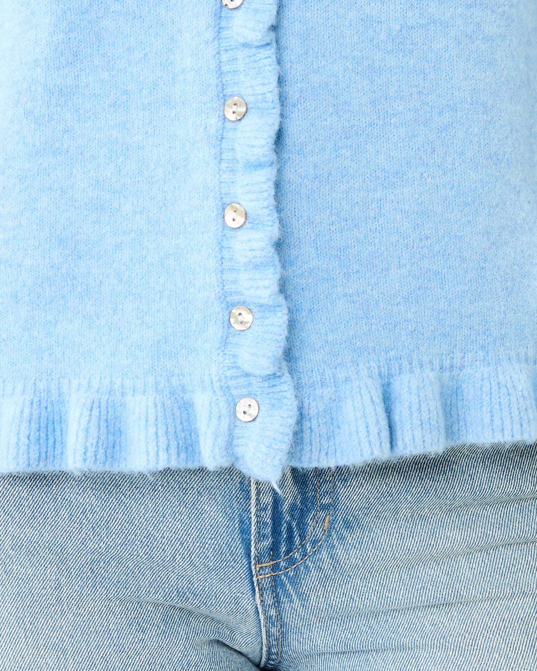 5 Frill Hem Cardigan Chmbr Blue, 5 of 6