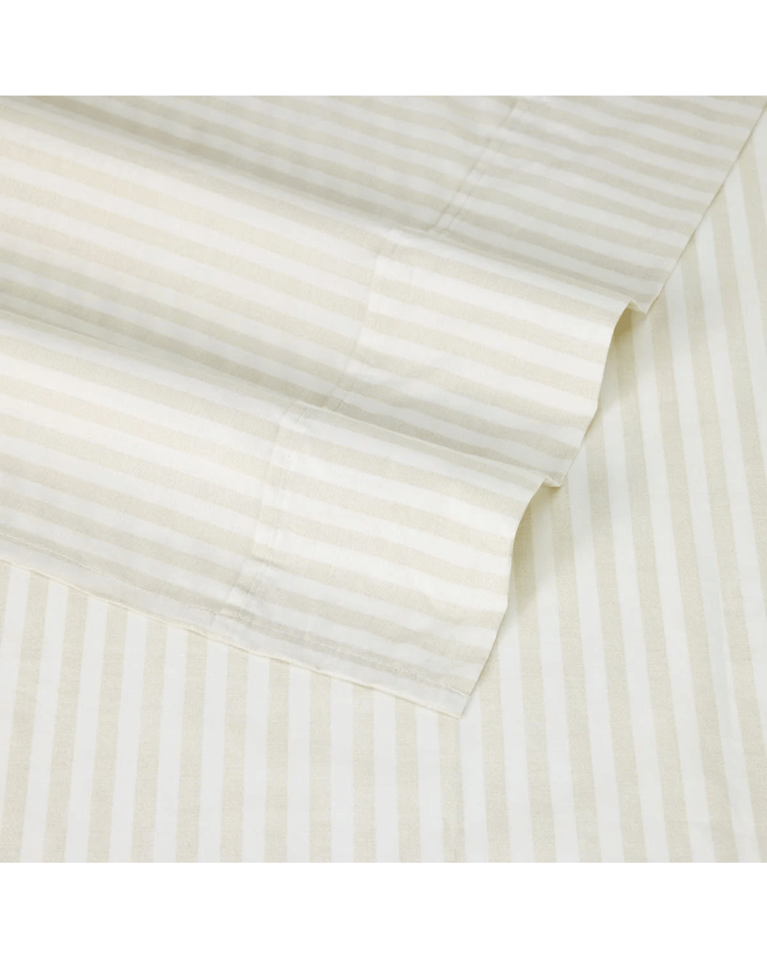 4 250 Thread Count Stripe Cotton Sheet Set - Queen Bed, Natural, 4 of 7