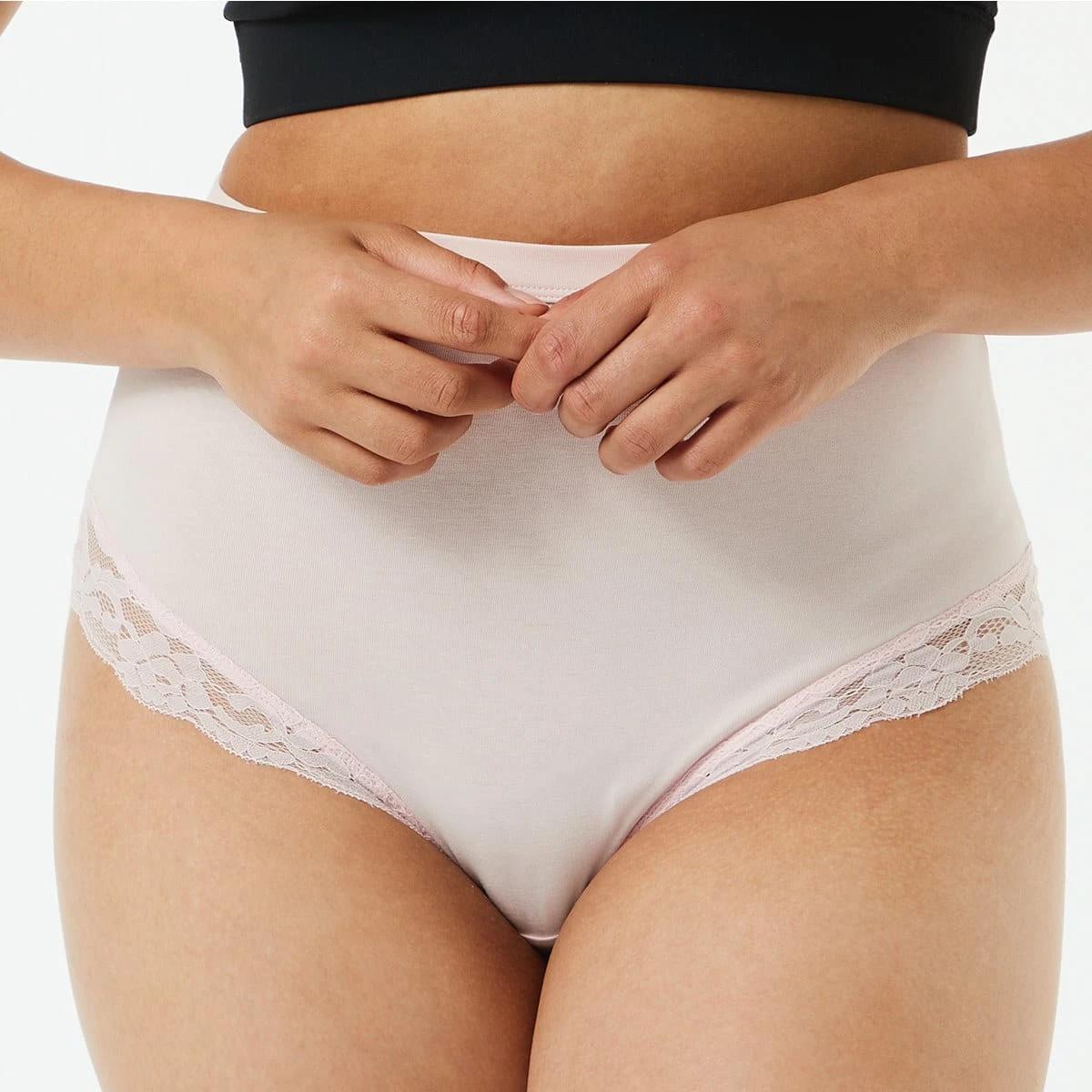 4 3 Pack Cotton Stretch Lace Trim Full Briefs Tp Bp Dn, 4 of 9