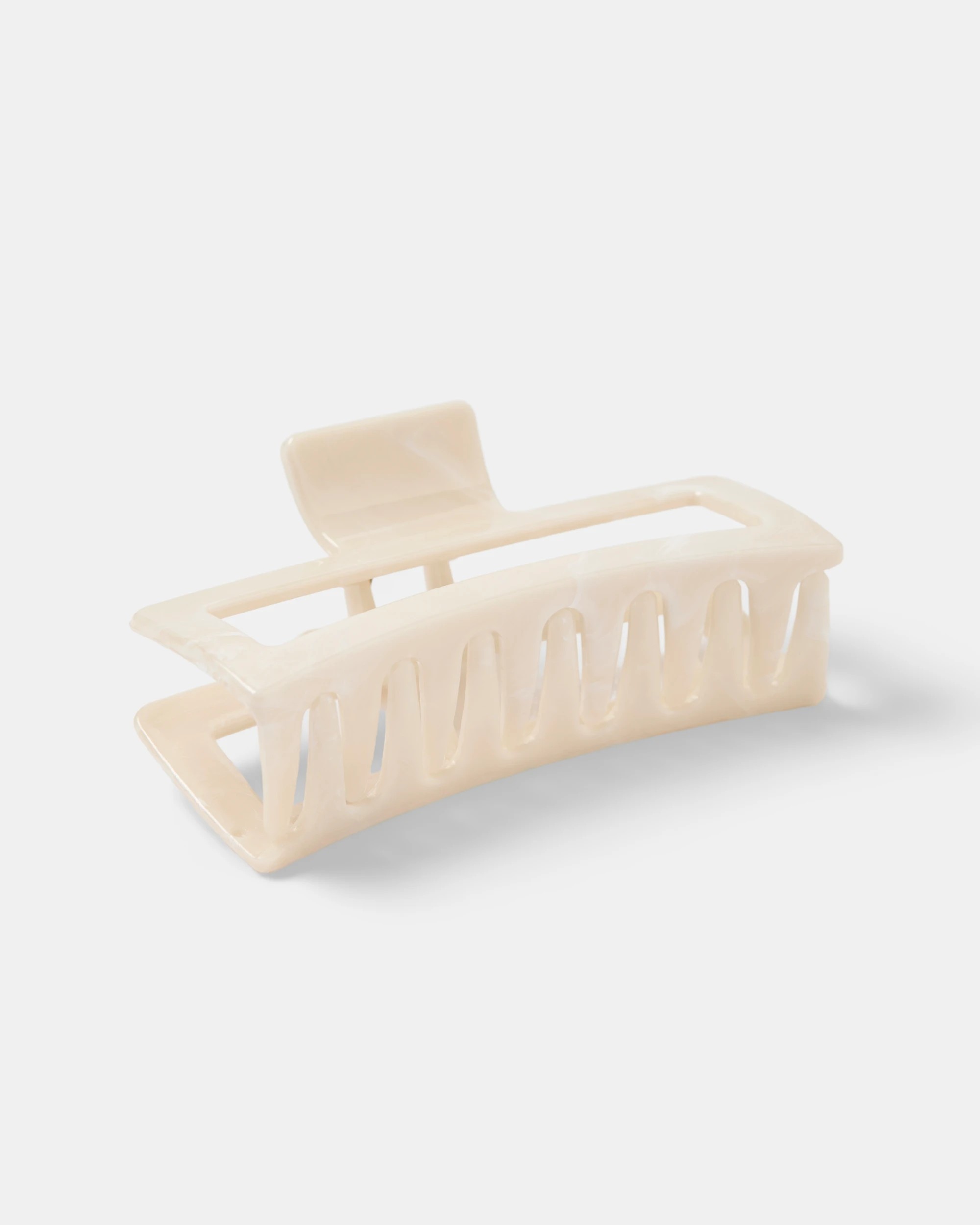 2 White Extra Large Bull Dog Claw Hair Clip, 2 of 3