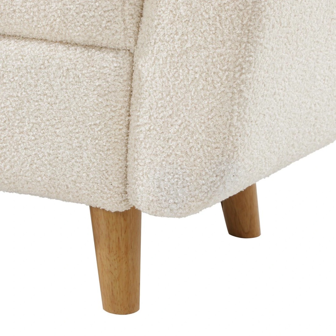 9 Oikiture Storage Ottoman Blanket Box Arm Foot Stool Couch Large Sherpa
 - White, 9 of 10