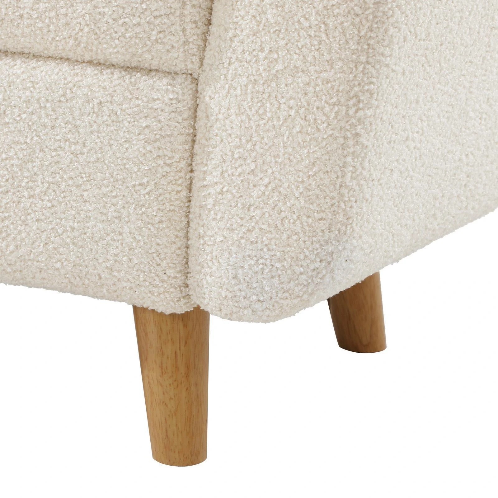 9 Oikiture Storage Ottoman Blanket Box Arm Foot Stool Couch Large Sherpa
 - White, 9 of 10