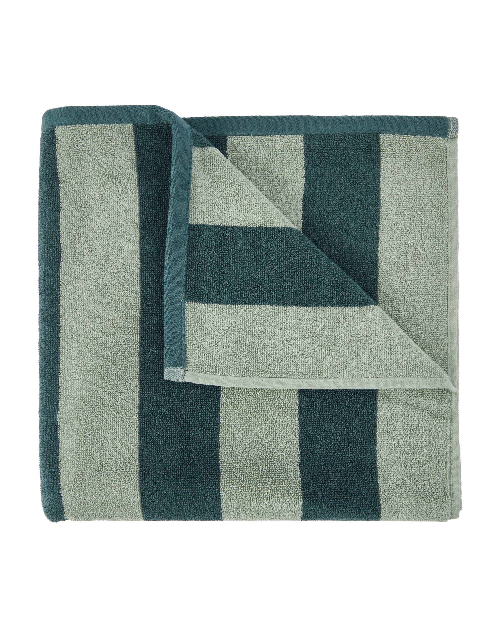 1 Stripe Cotton Bath Towel - Green, 1 of 5