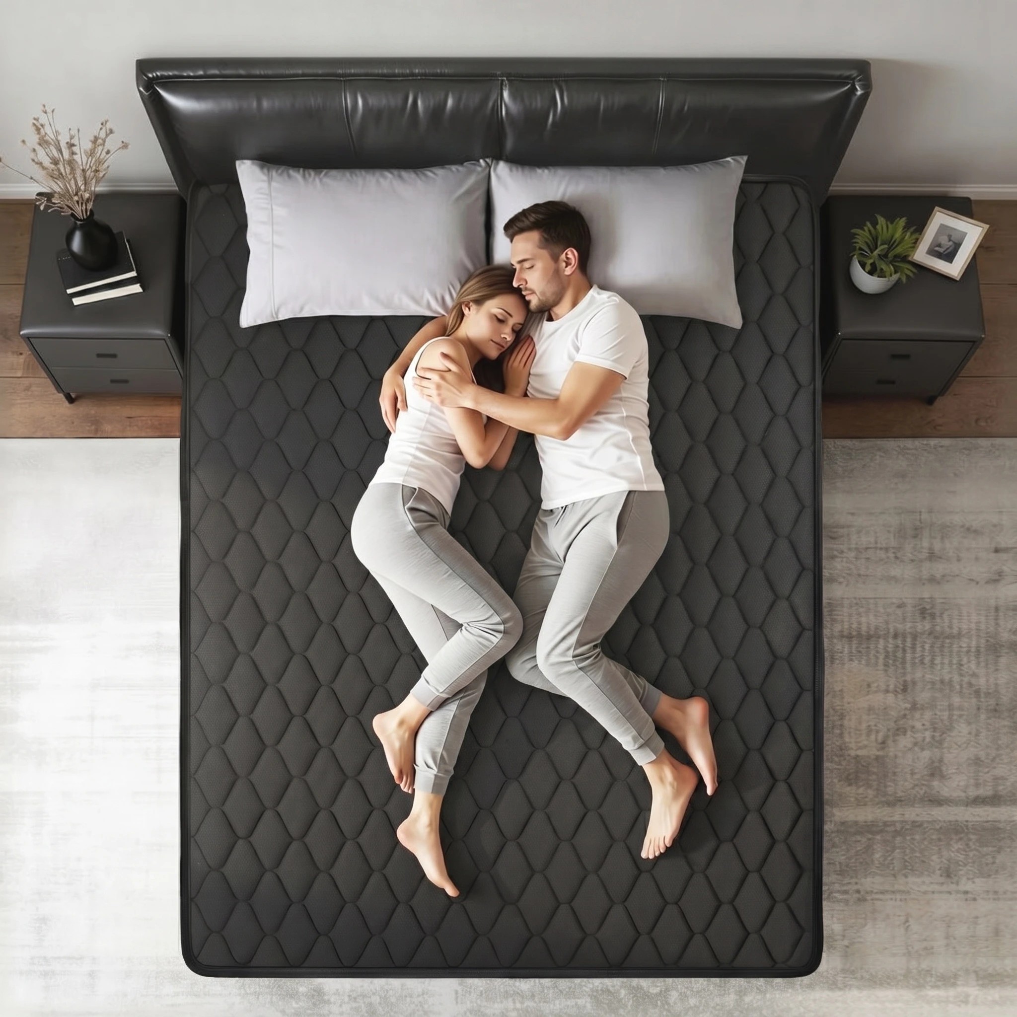 6 Giselle Bedding King Mattress 34cm Euro Top with 5-Zone Pocket Spring Support - King Bed - Black, 6 of 8