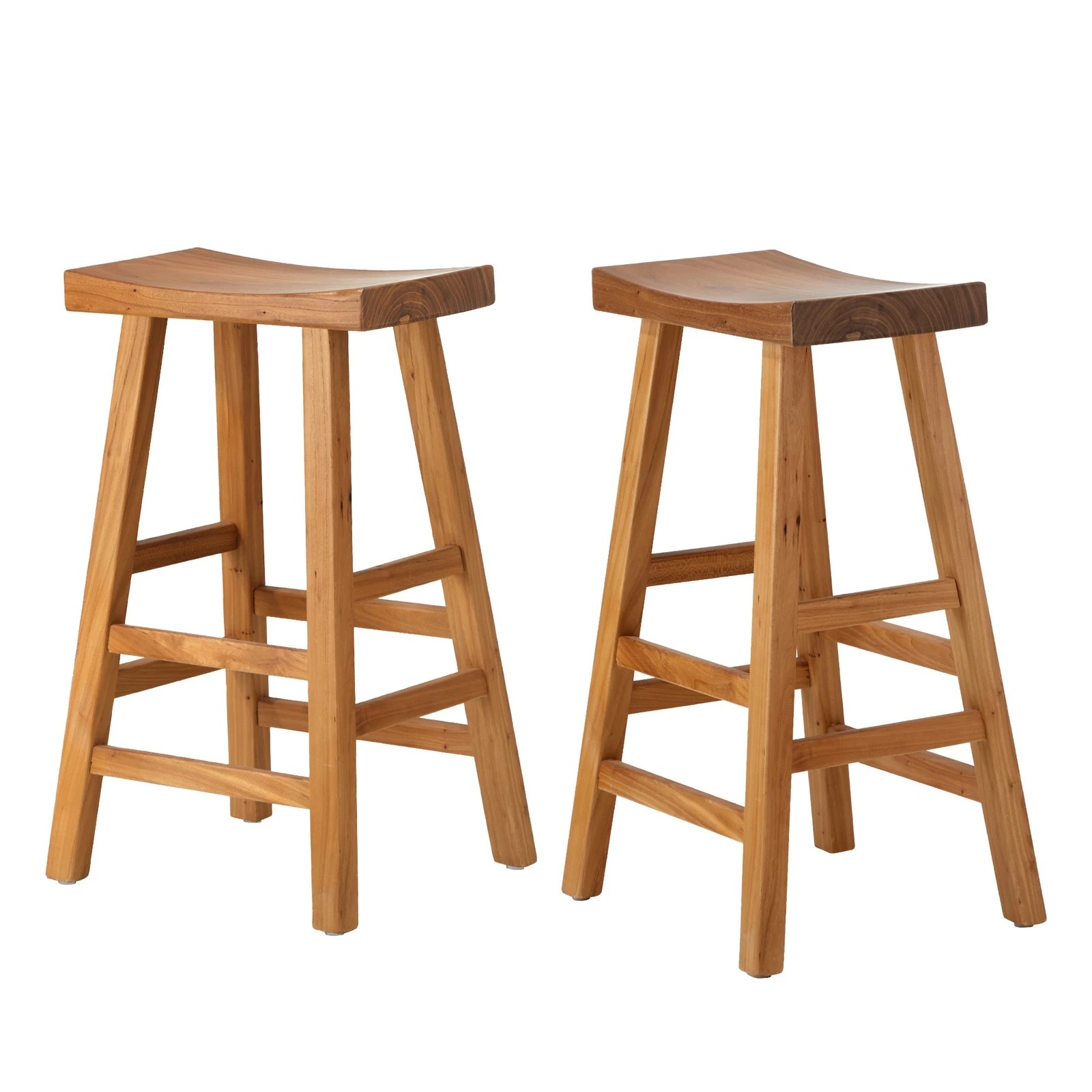 6 Oikiture 2x Bar Stools Kitchen Stool Wooden Counter Chairs Barstools
 - Natural, 6 of 10