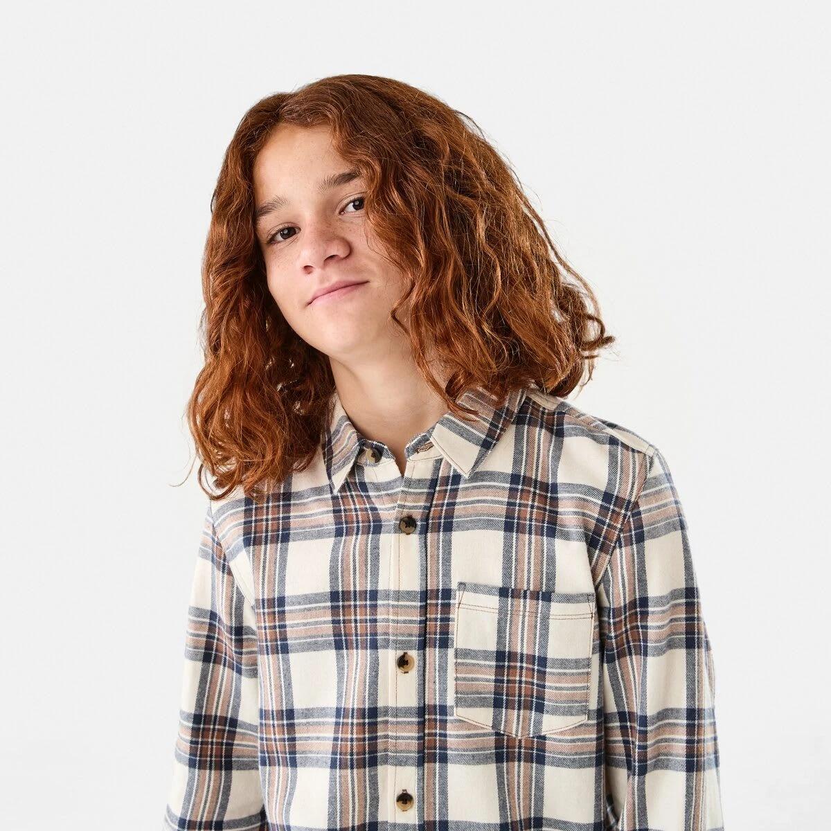 3 Long Sleeve Flannel Shirt Bge Check, 3 of 9