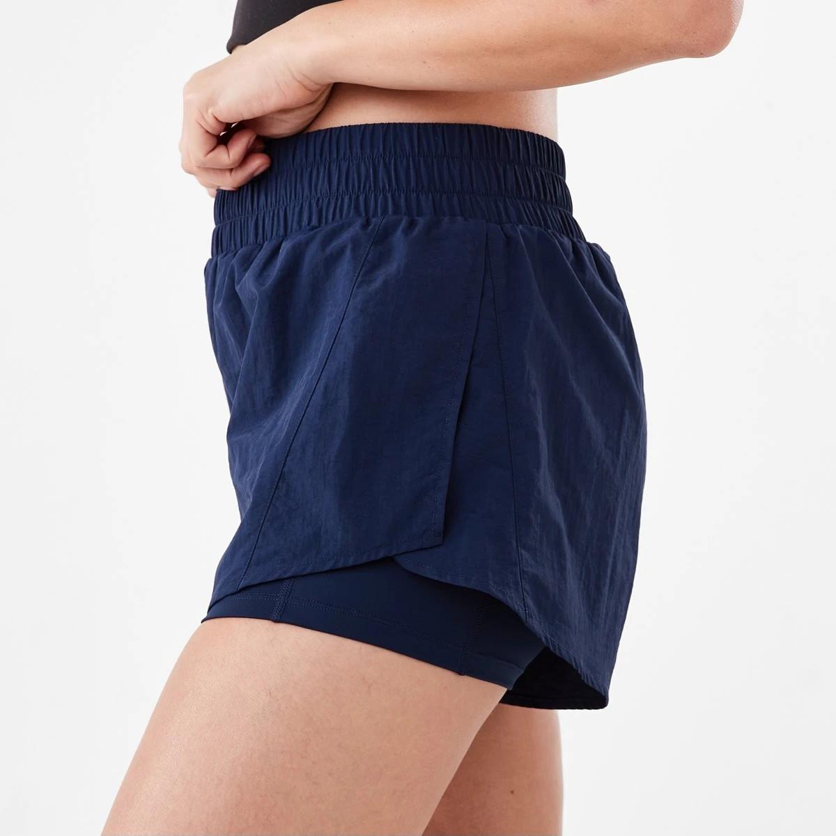 2 Active Womens Retro Running Shorts Deep Blu, 2 of 6