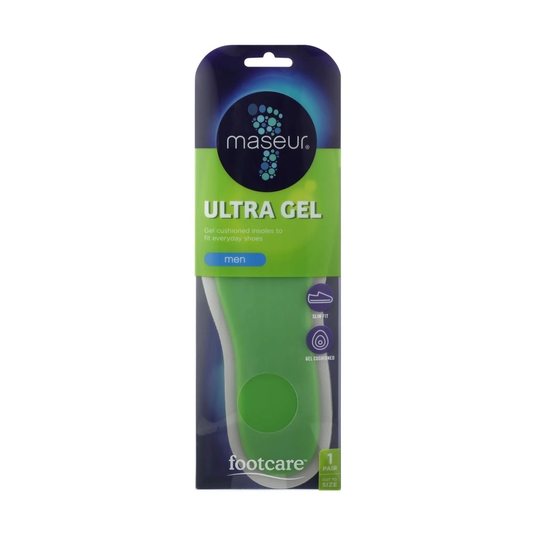 1 Footcare Ultra Gel Insoles - Green, 1 of 3