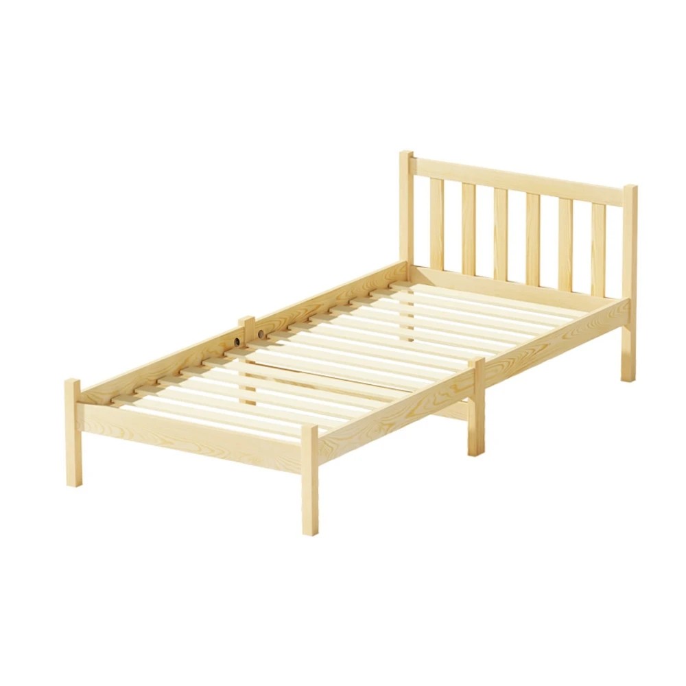 1 Artiss Bed Frame Single Size Wooden Oak SOFIE - Natural, 1 of 9