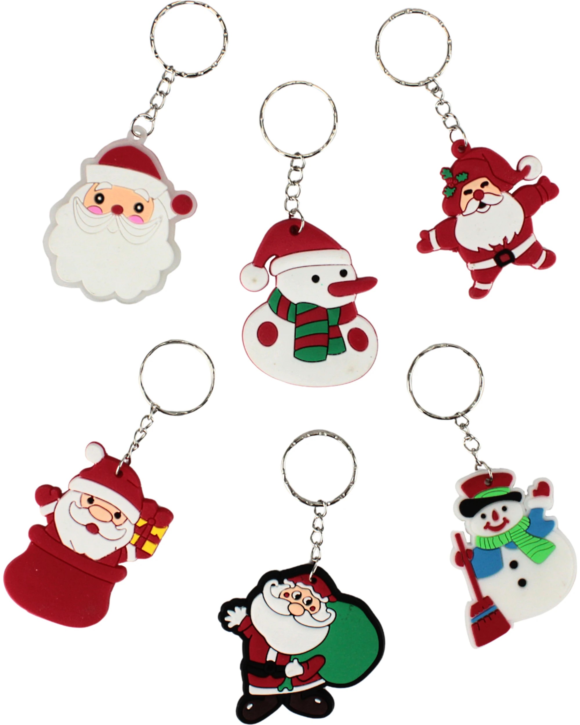 1 Party Maker Christmas Character Keyrings Pack of 12 - Multi, 1 of 2