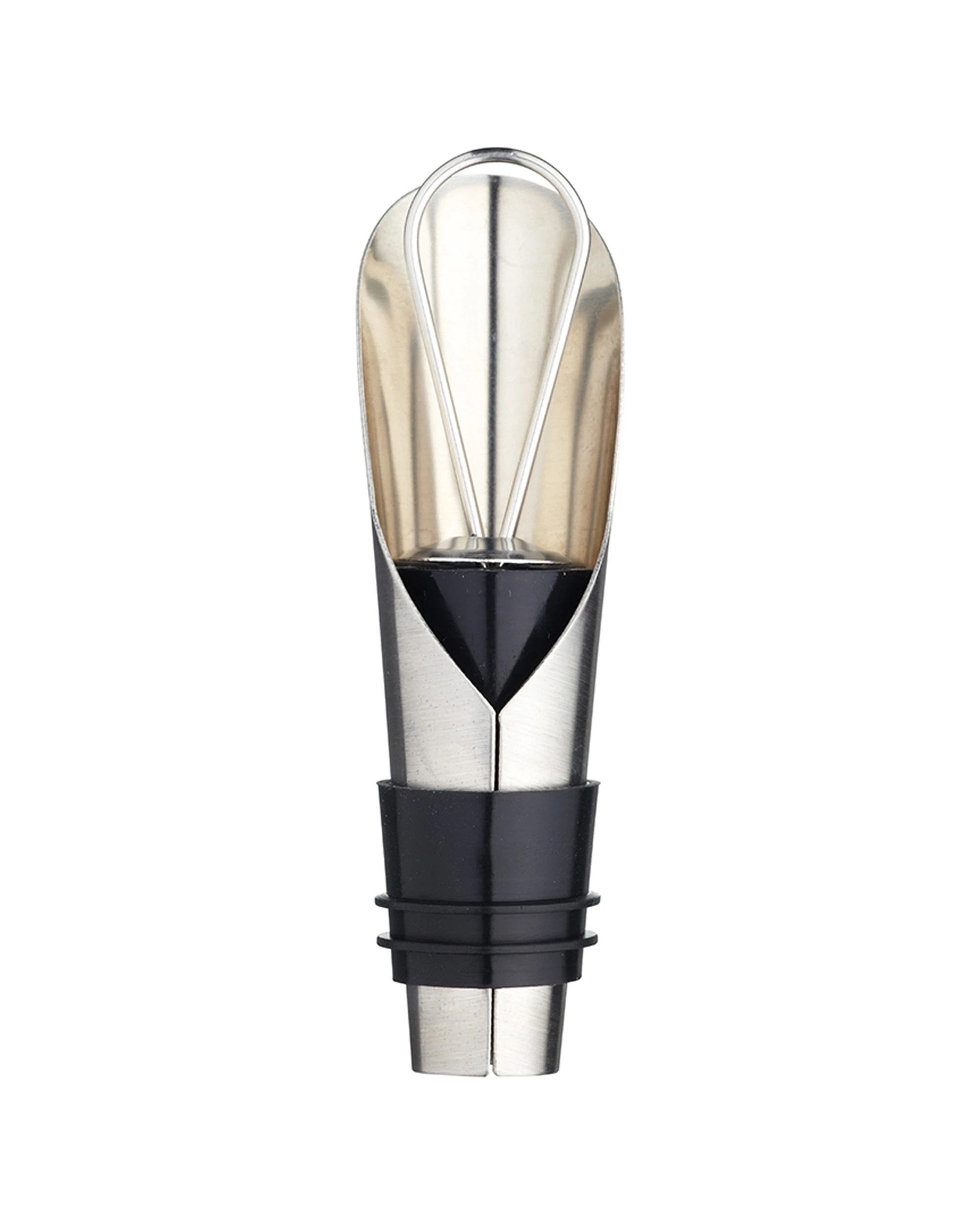 3 BarCraft 3PK Fold Up Foil Wine Pourer Stainless Steel With Stopper - Silver, 3 of 3