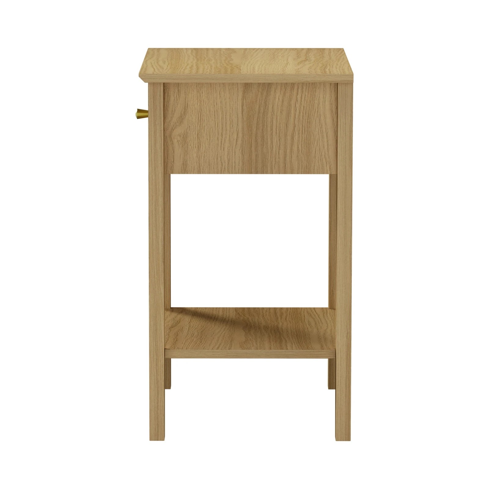 9 Oikiture 2x Bedside Table 1 Drawer Side End Table Open Shelf Nightstand - Natural, 9 of 9