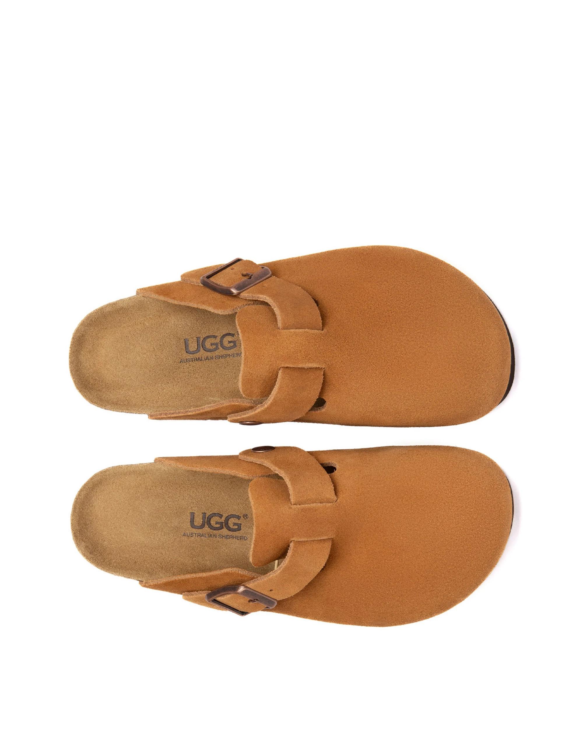5 Australian Shepherd UGG Cow Platform Clogs Slippers CHESTNUT, 5 of 5