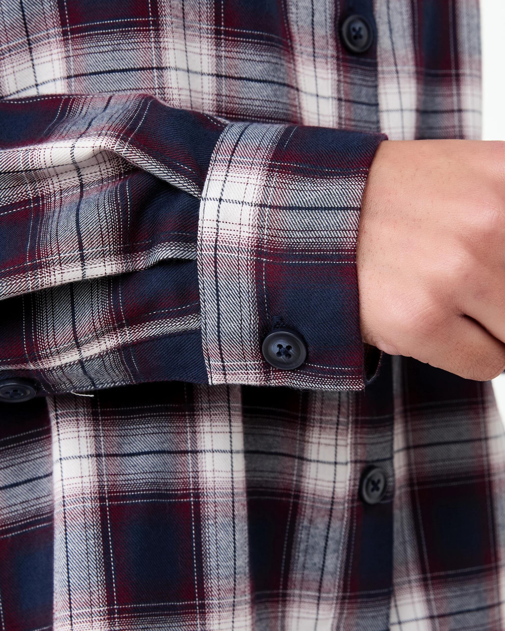 7 Long Sleeve Brushed Check Shirt Check Navy, 7 of 7