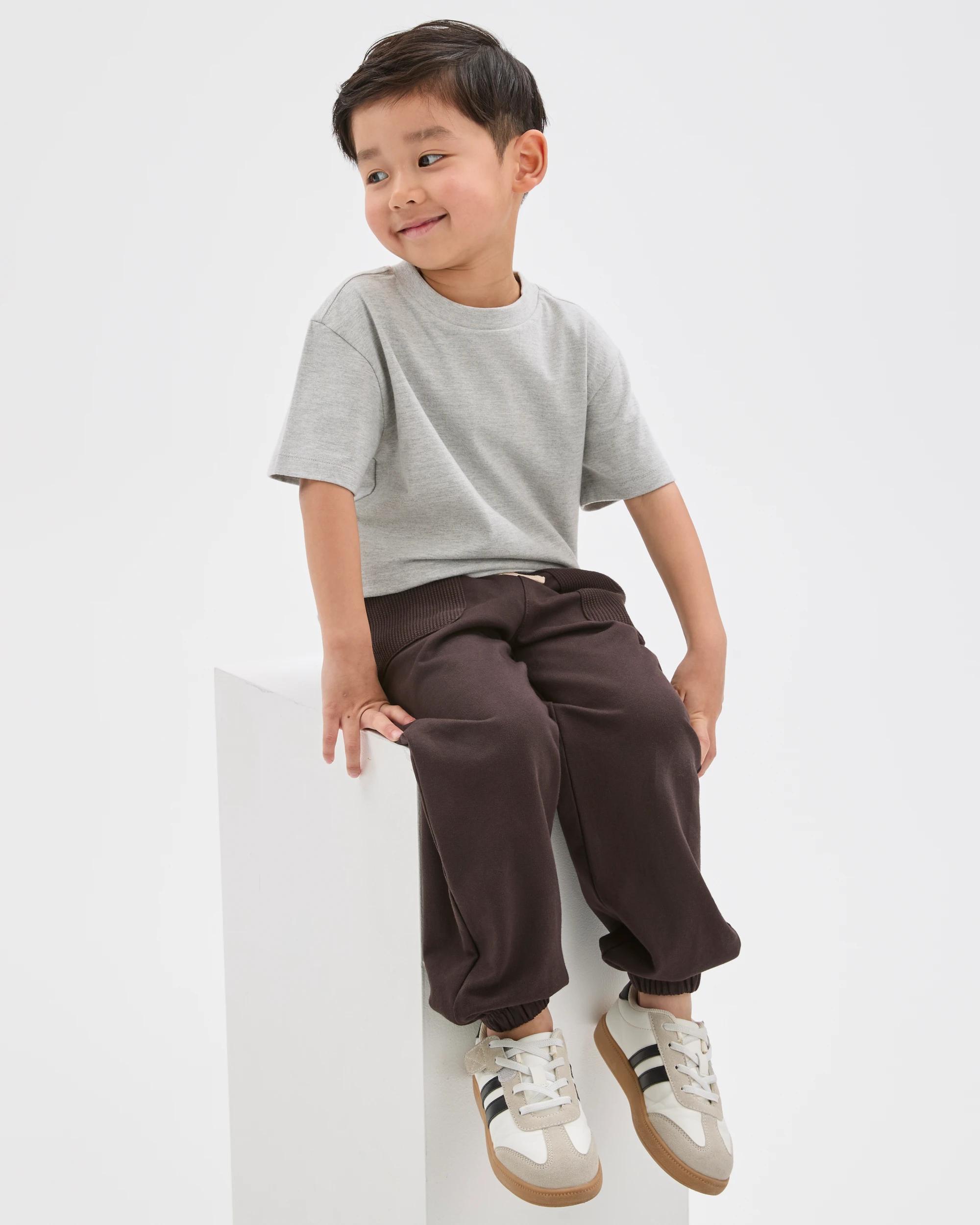 2 Target Kids Boys Lightweight Australian Cotton Trackpants BROWN, 2 of 6