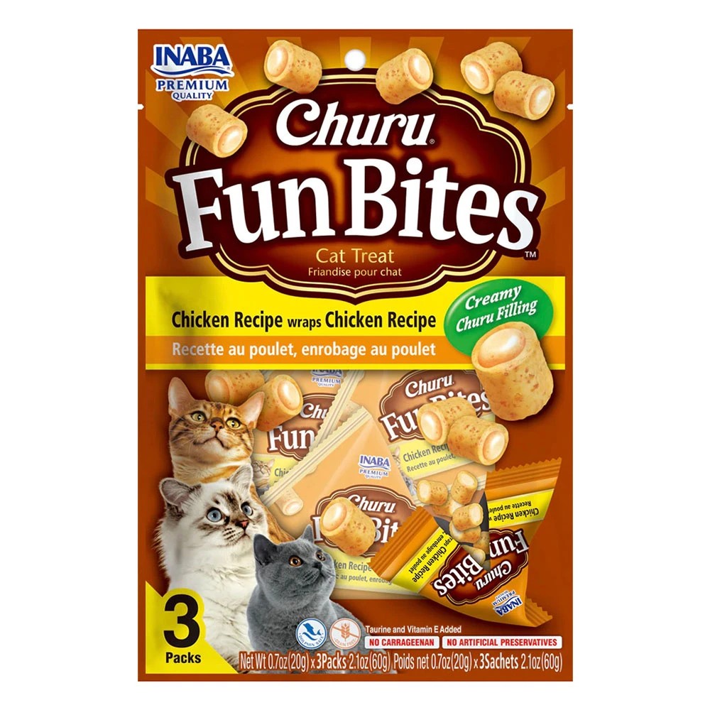 1 Inaba Churu Fun Bites Chicken Recipe Wraps Chicken Recipe Cat Treat 3 Pack, 1 of 1